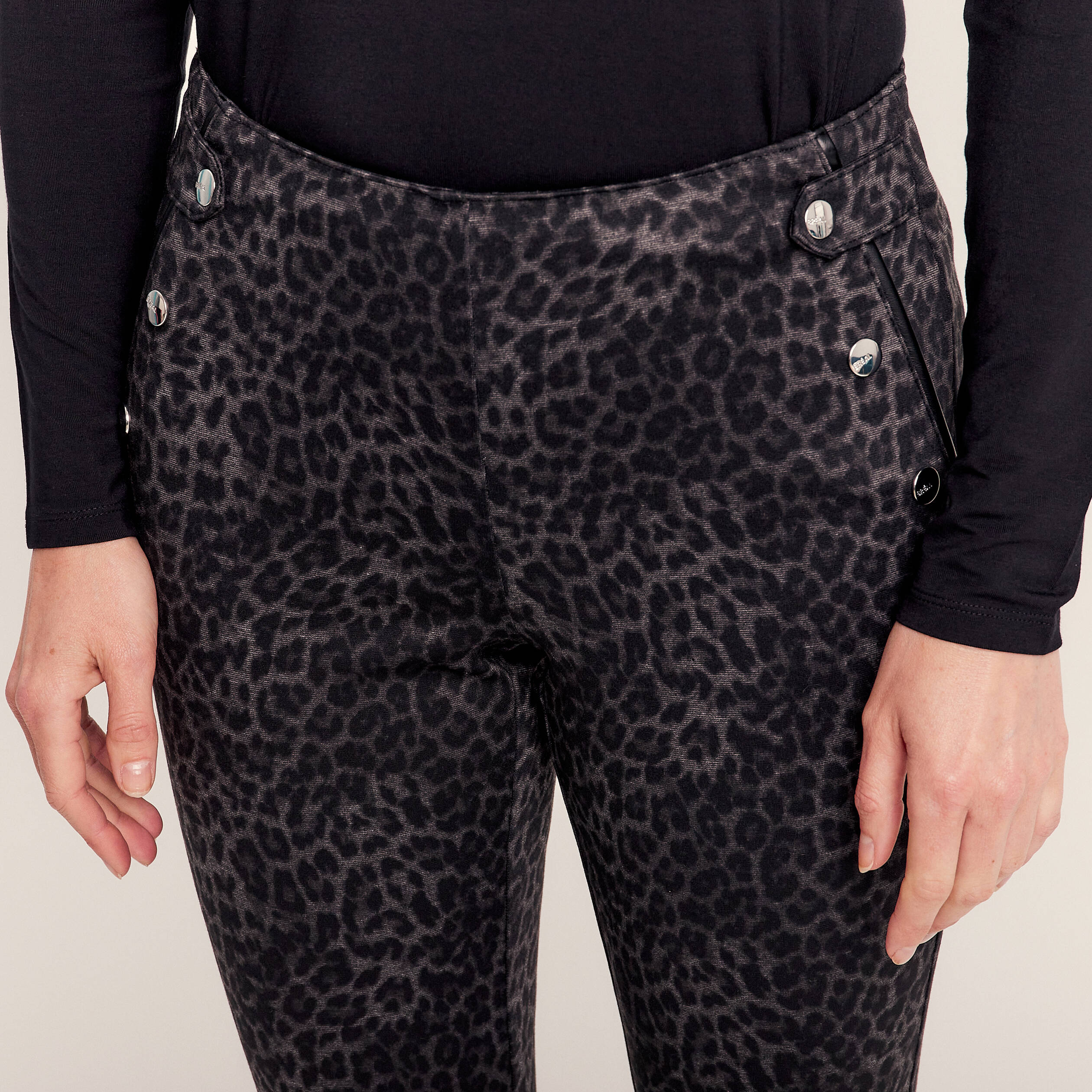 pantalon tregging a pont noir femme Pantalon tregging à pont noir femme