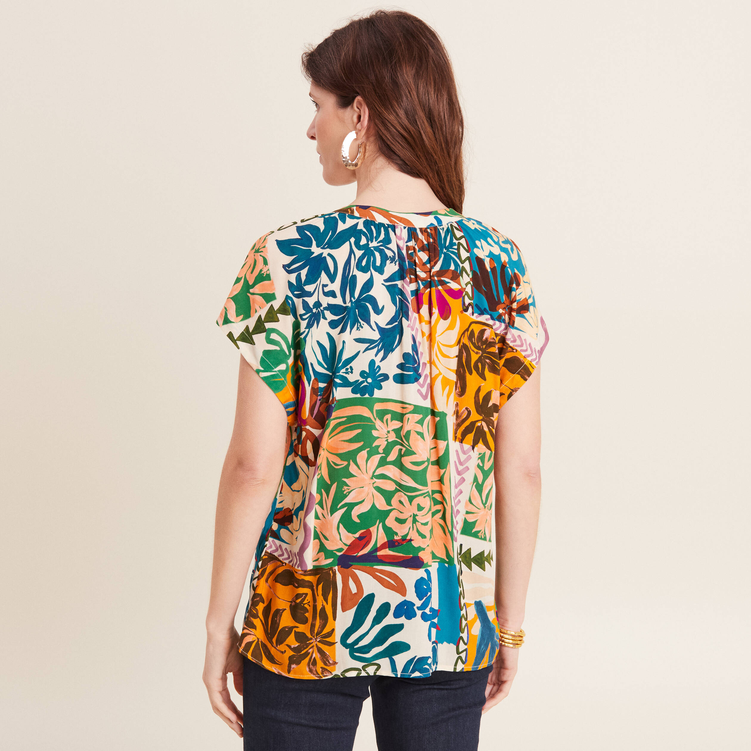 blouse manches courtes multicolore femme Blouse manches courtes multicolore femme