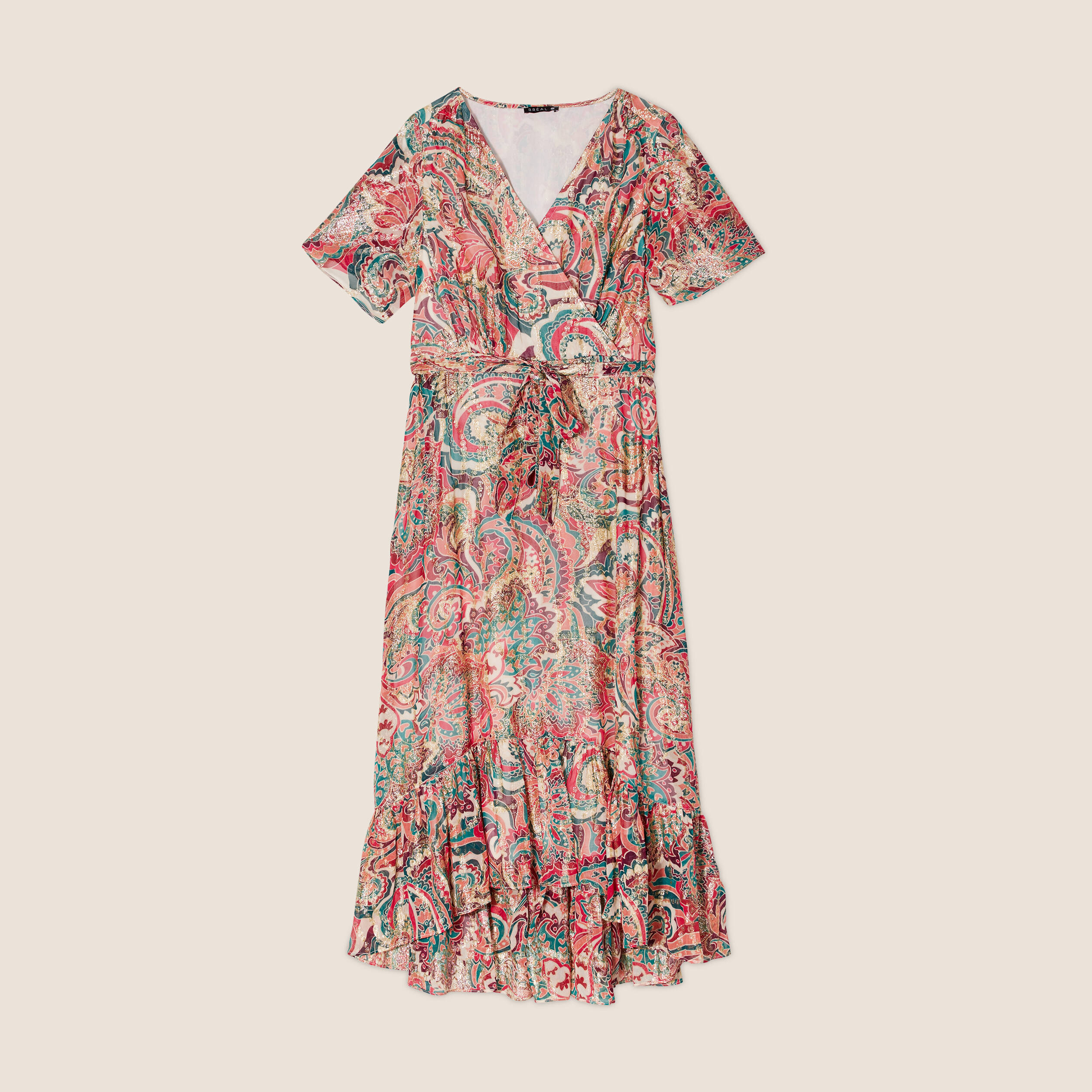 robe longue evasee fluide rose femme Robe longue évasée fluide rose femme