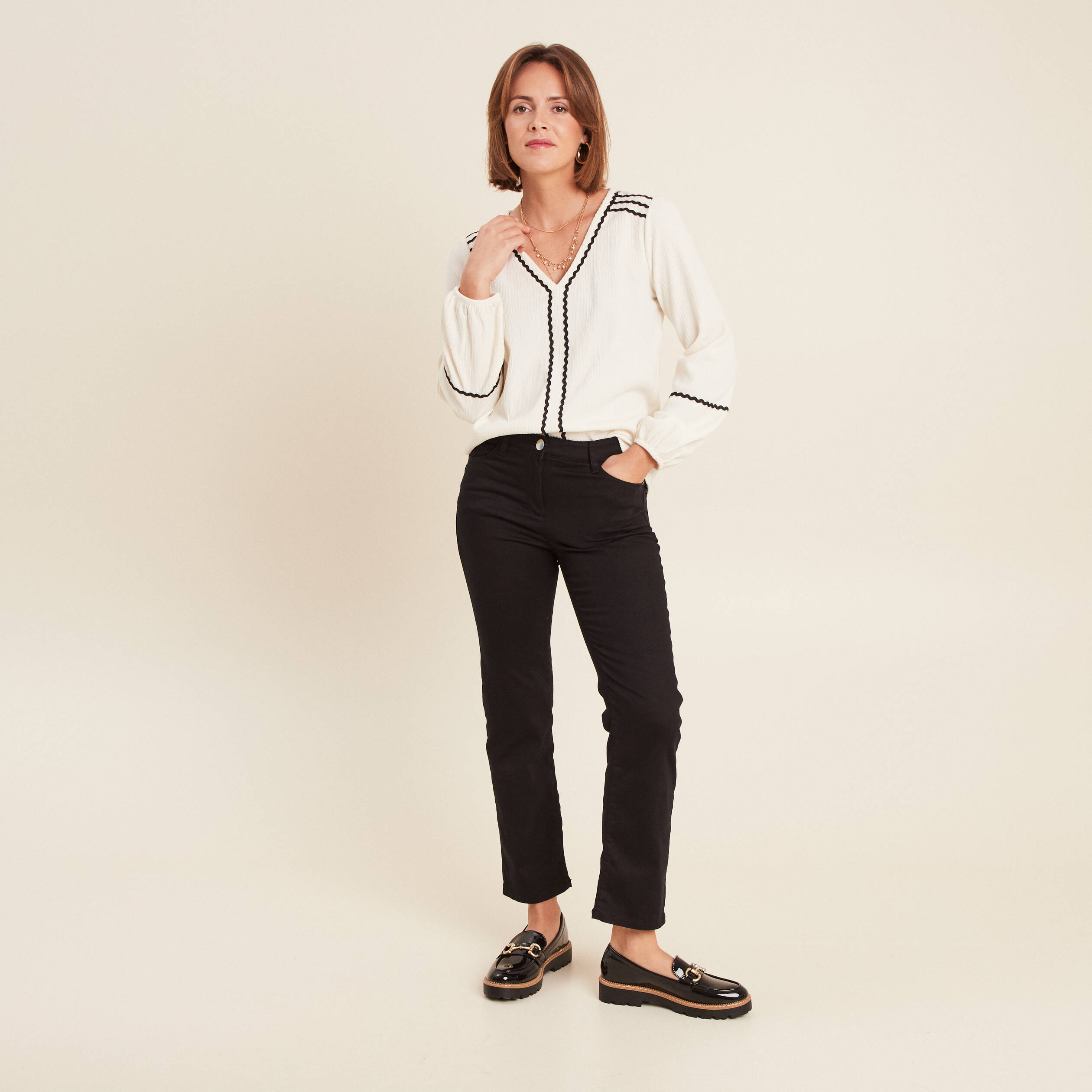 t shirt manches longues ecru femme T-shirt manches longues ecru femme