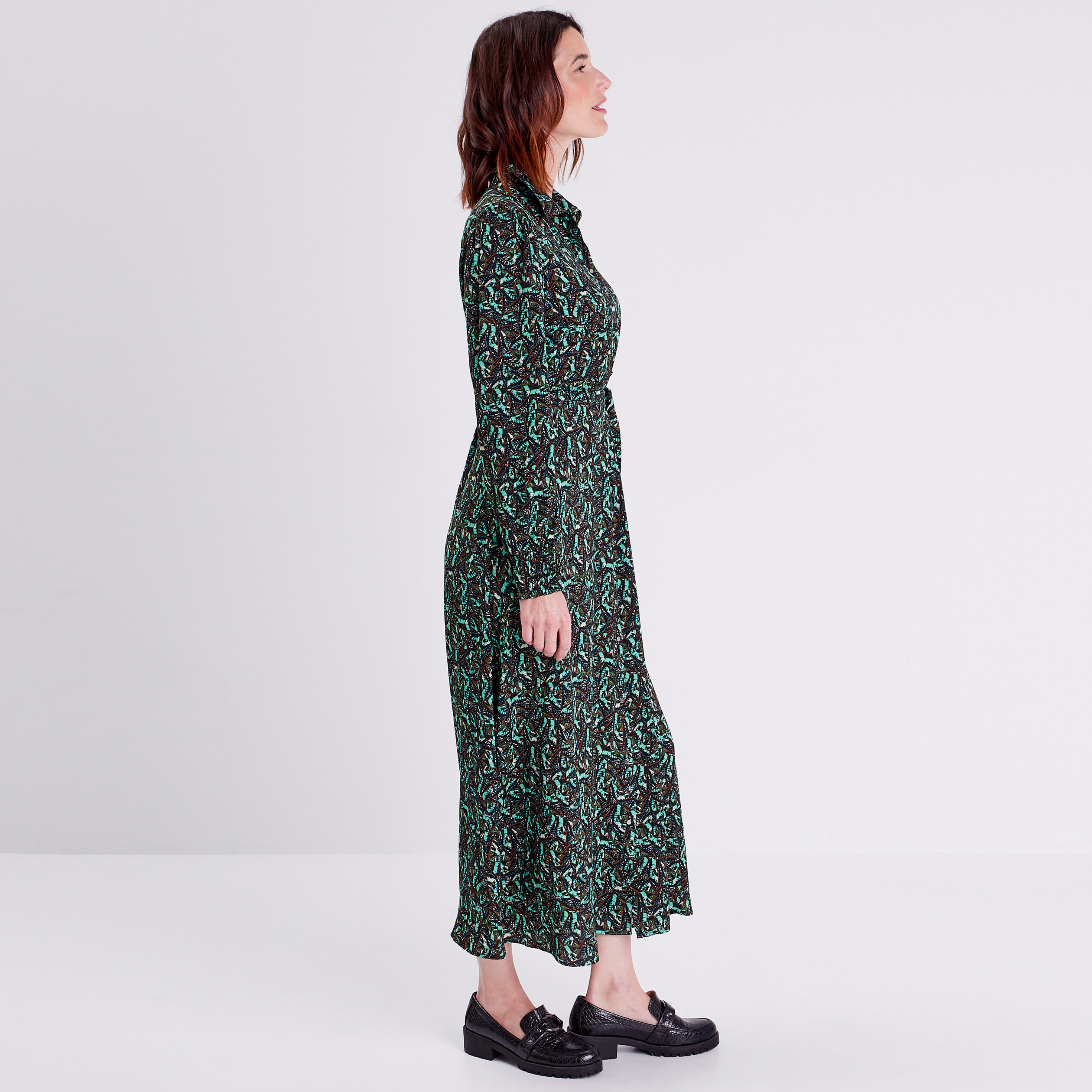 Robe droite fluide manche longue online