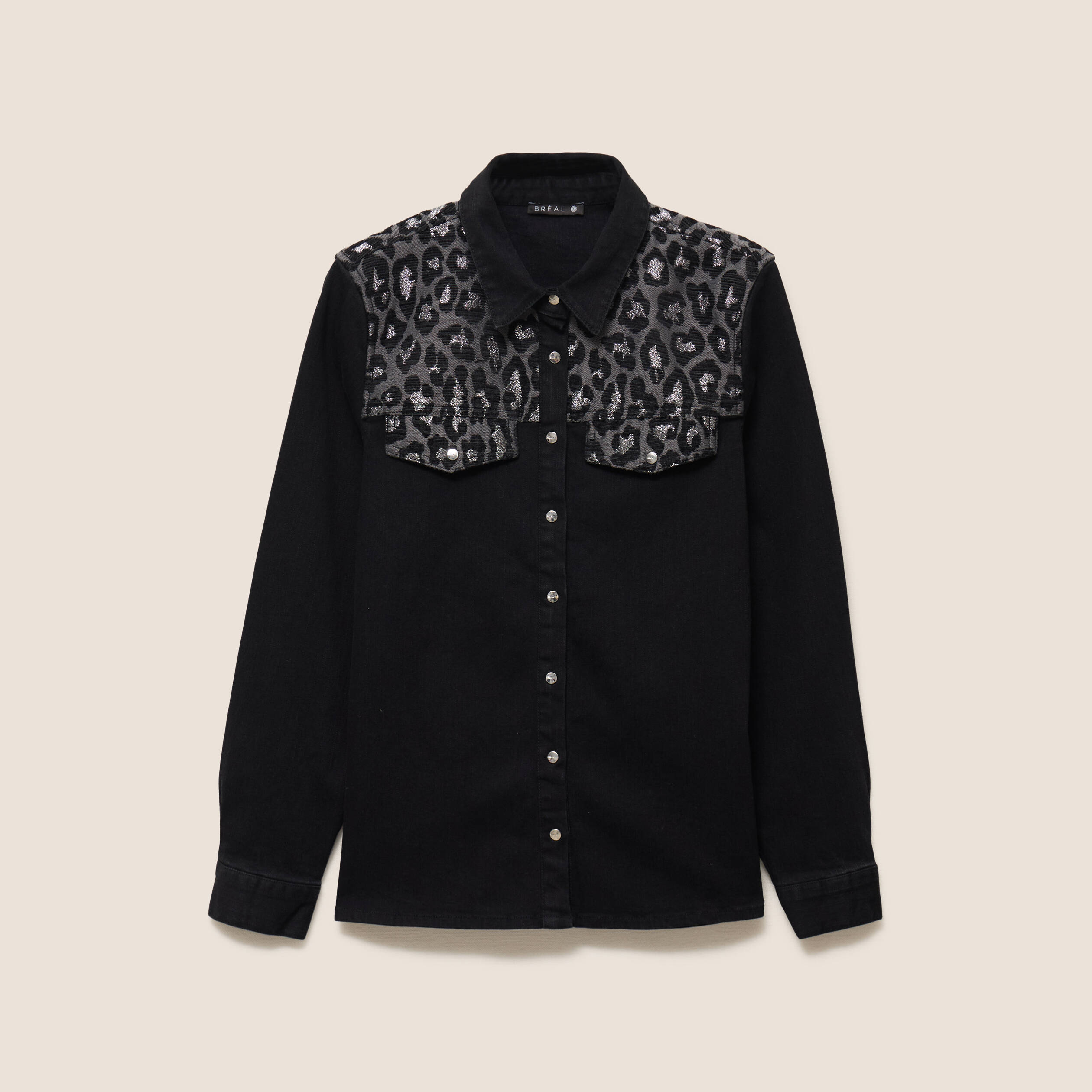 Chemise en jean manches longues noir femme