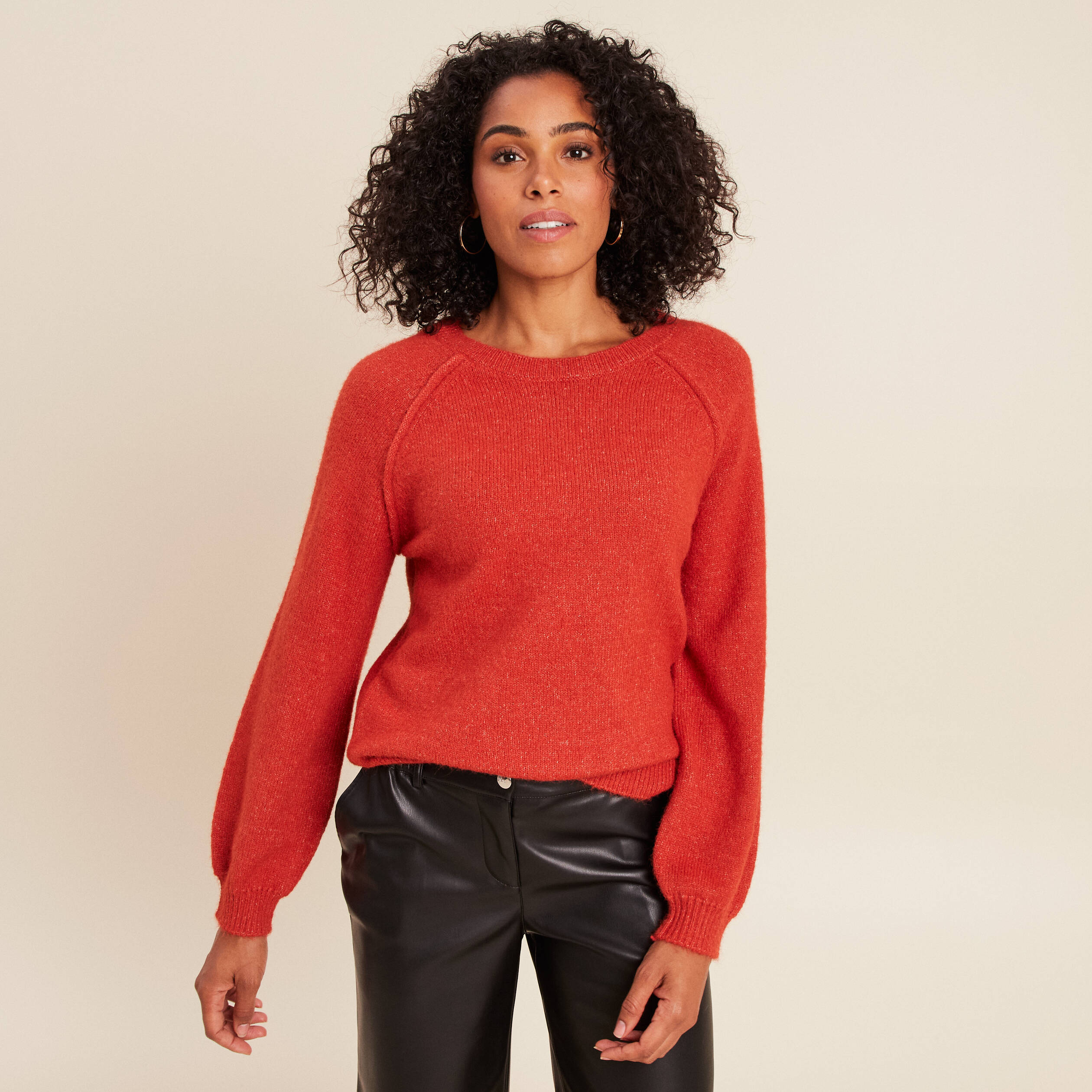 Robe femme col v et 2 poches raglan verticales