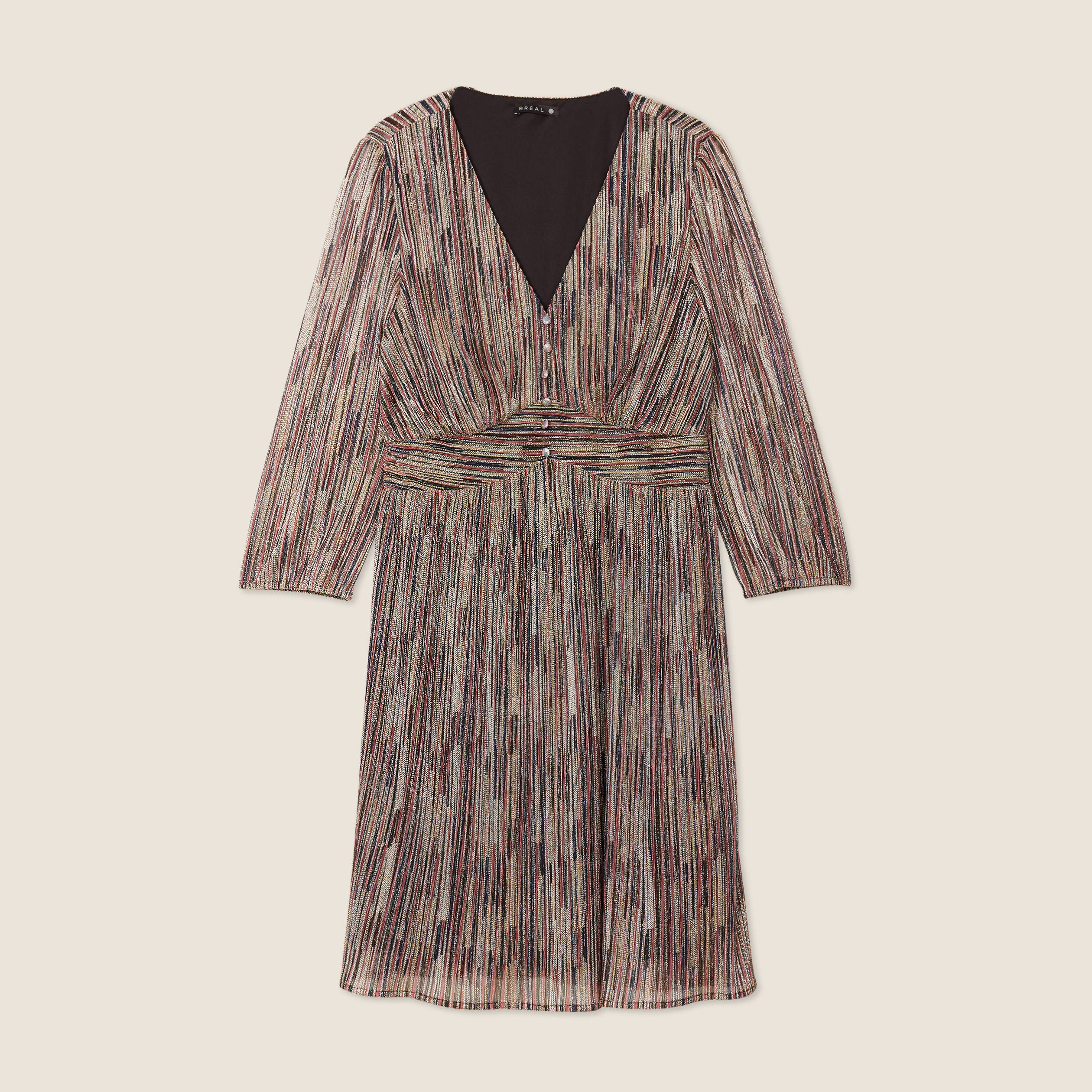 robe evasee manches 34 rose femme Robe évasée manches 3/4 rose femme