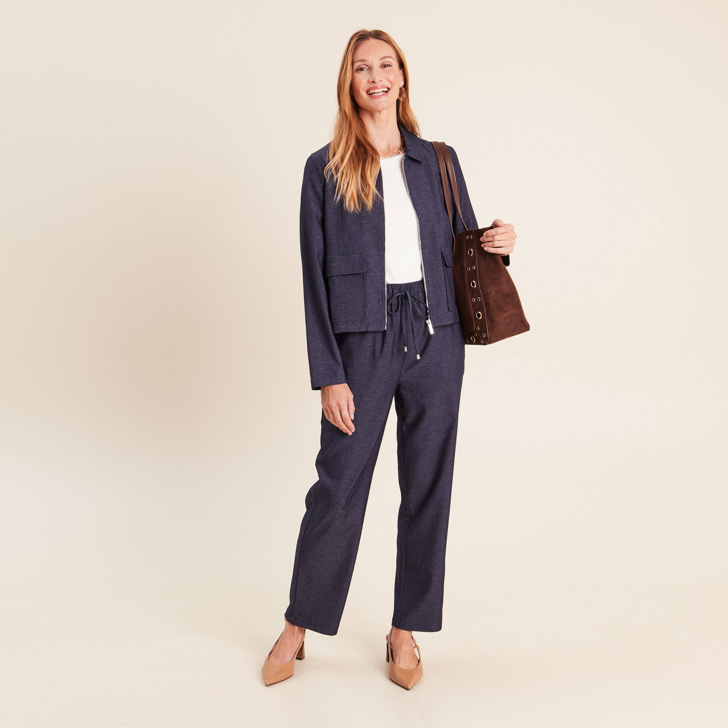 Jean boyfriend 7/8&egrave;me fluide denim brut femme