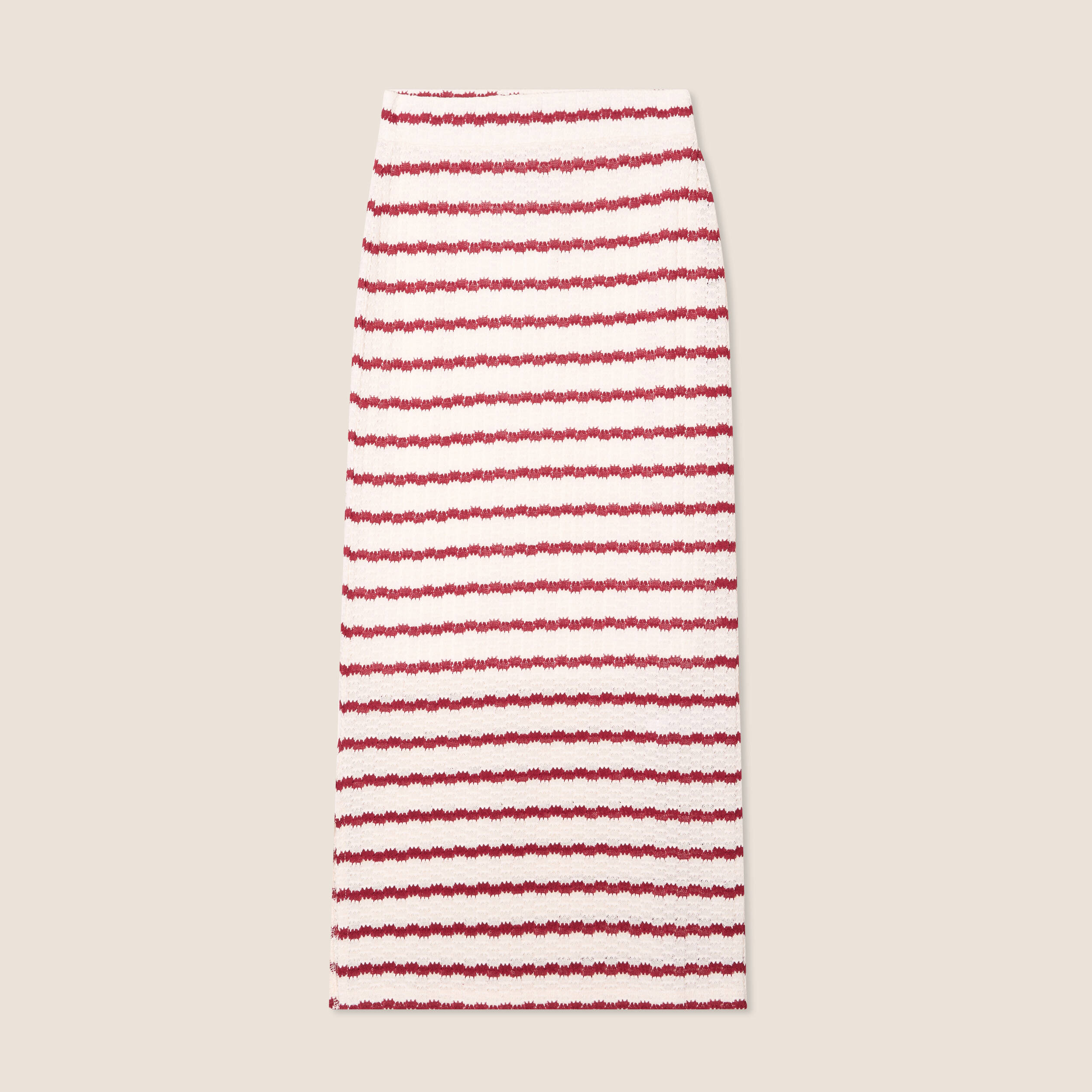 Jupe droite longue beige femme