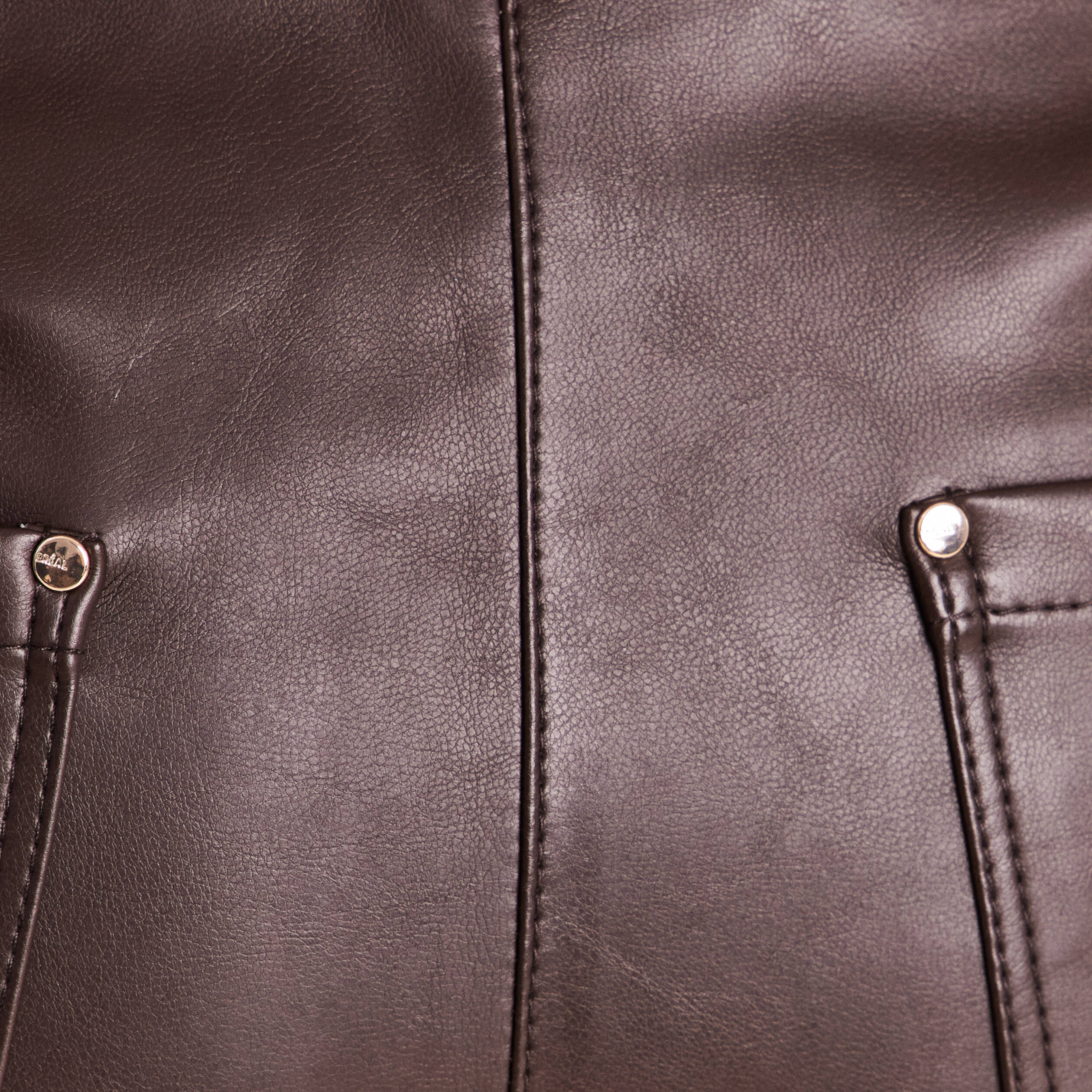 Pantalon droit 7/8&egrave;me taille bascul&eacute;e marron fonc&eacute; femme