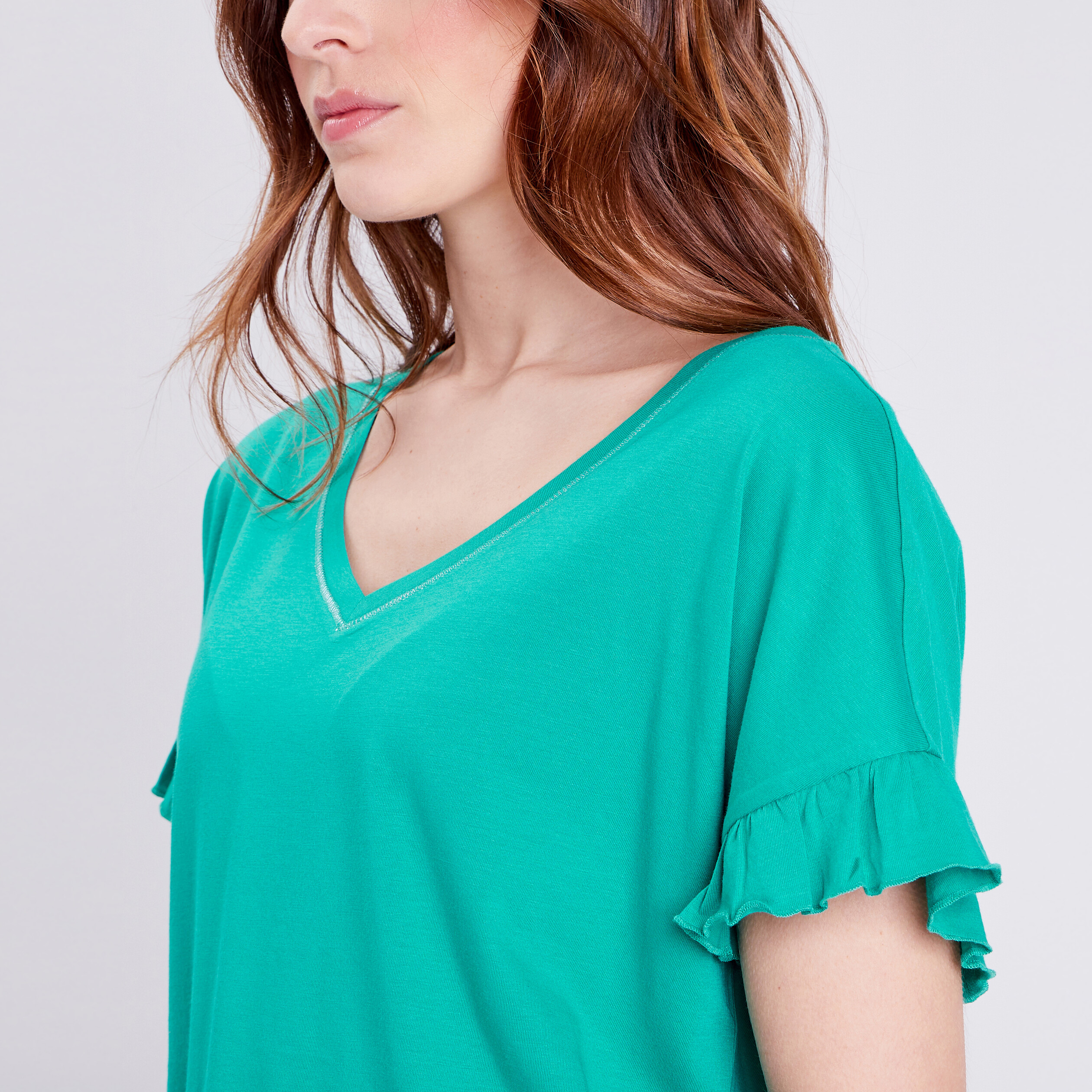 T-shirt manches courtes vert femme