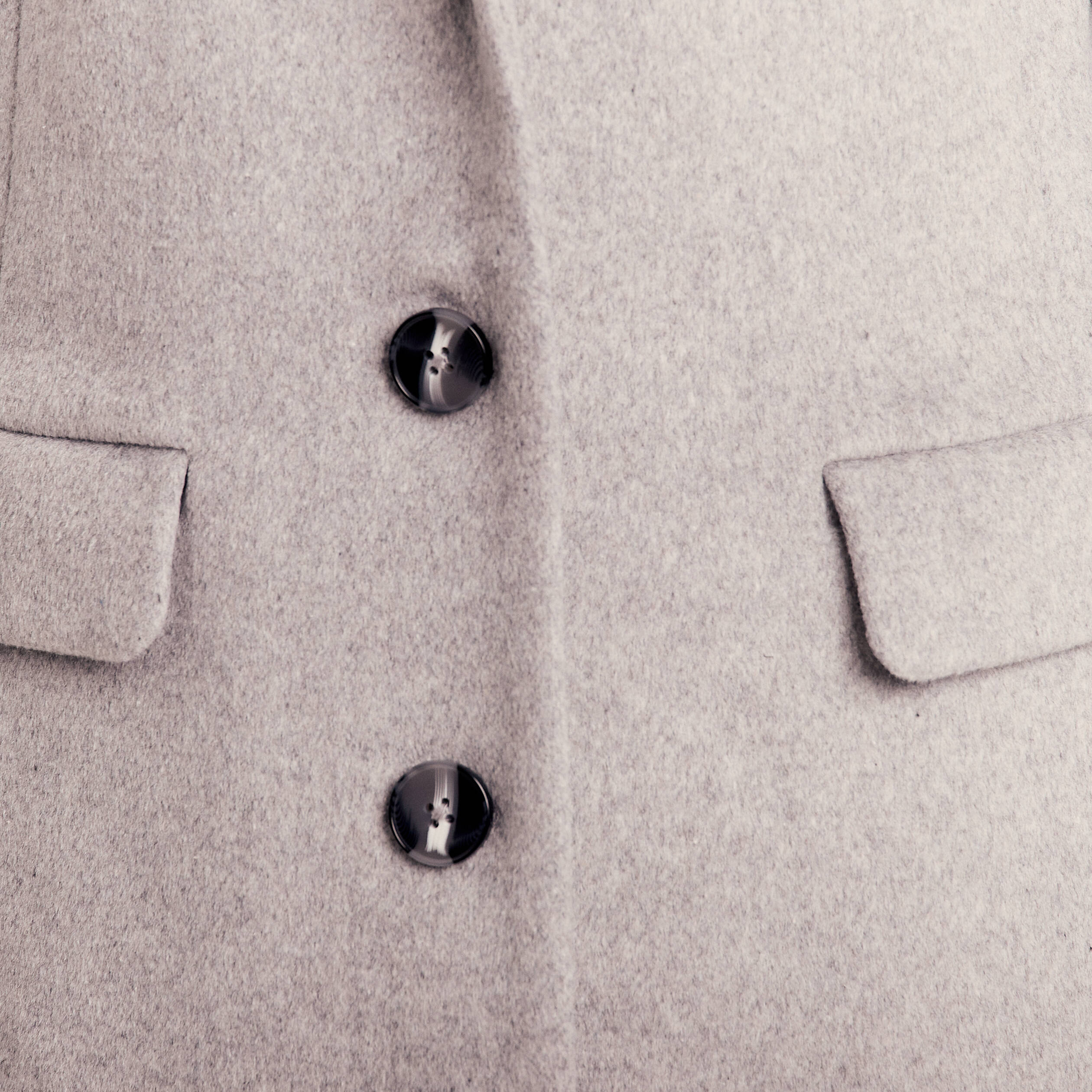 Manteau en droit à capuche gris clair femme - Main Image