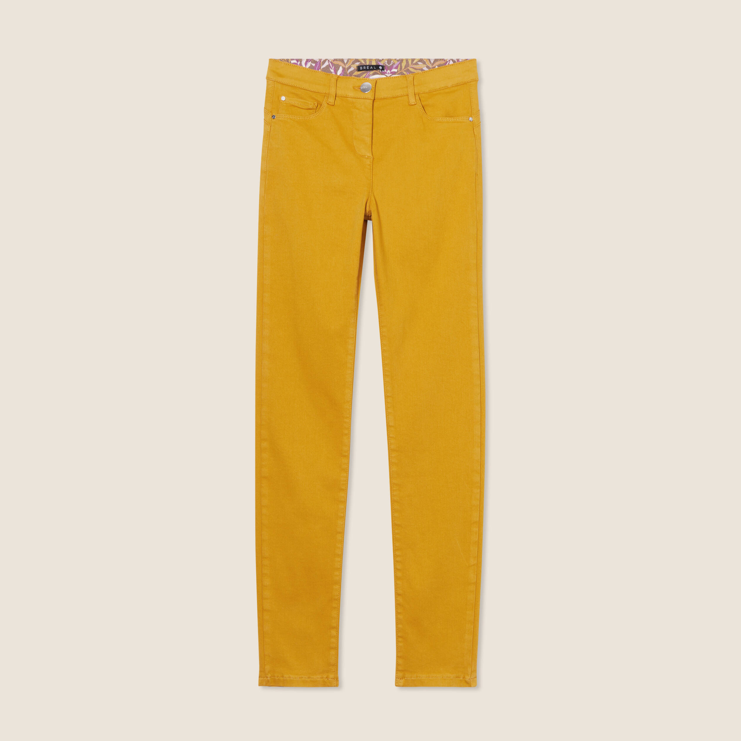 Jean magique L'Unique coupe ajust&eacute;e jaune femme