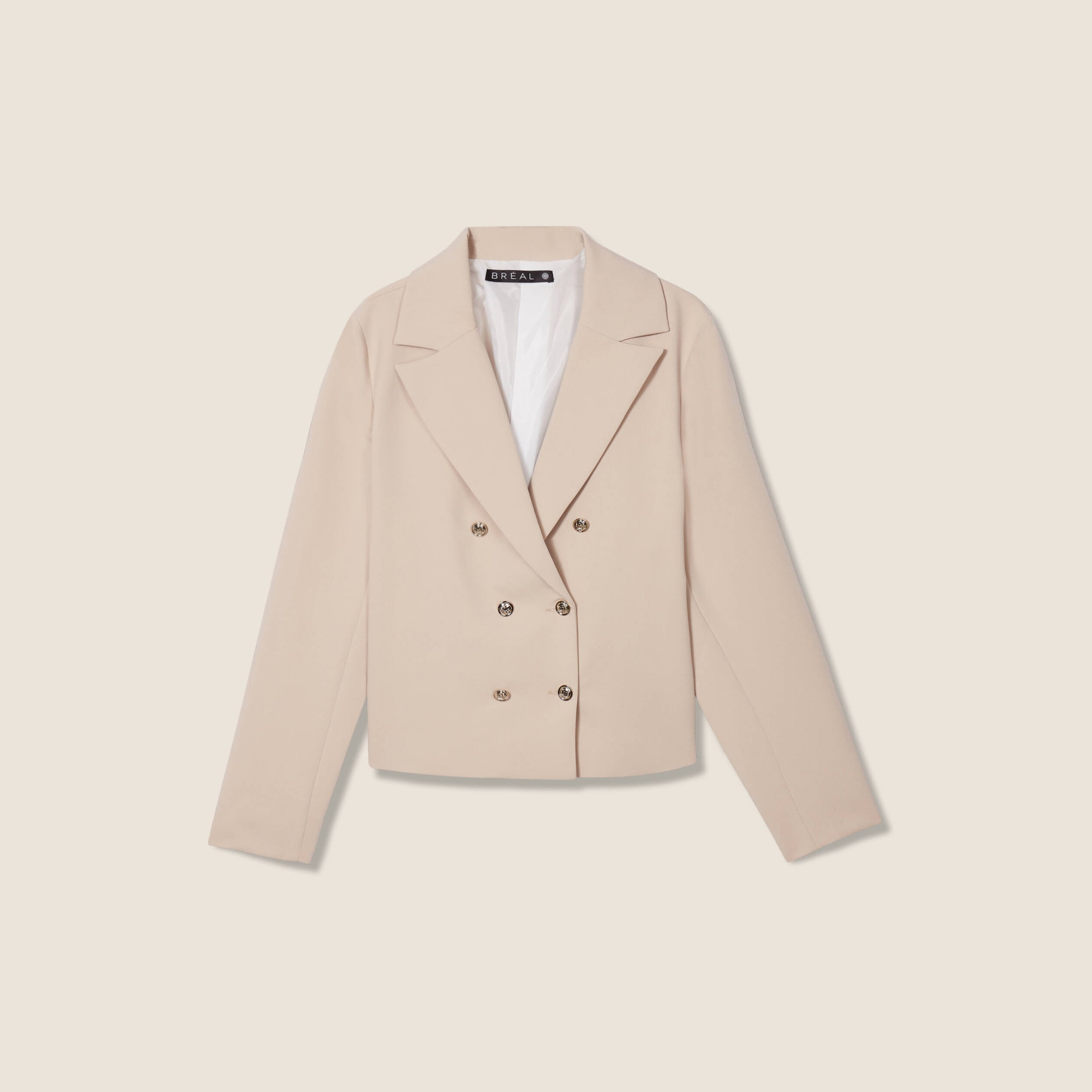 Veste tailleur courte sable femme