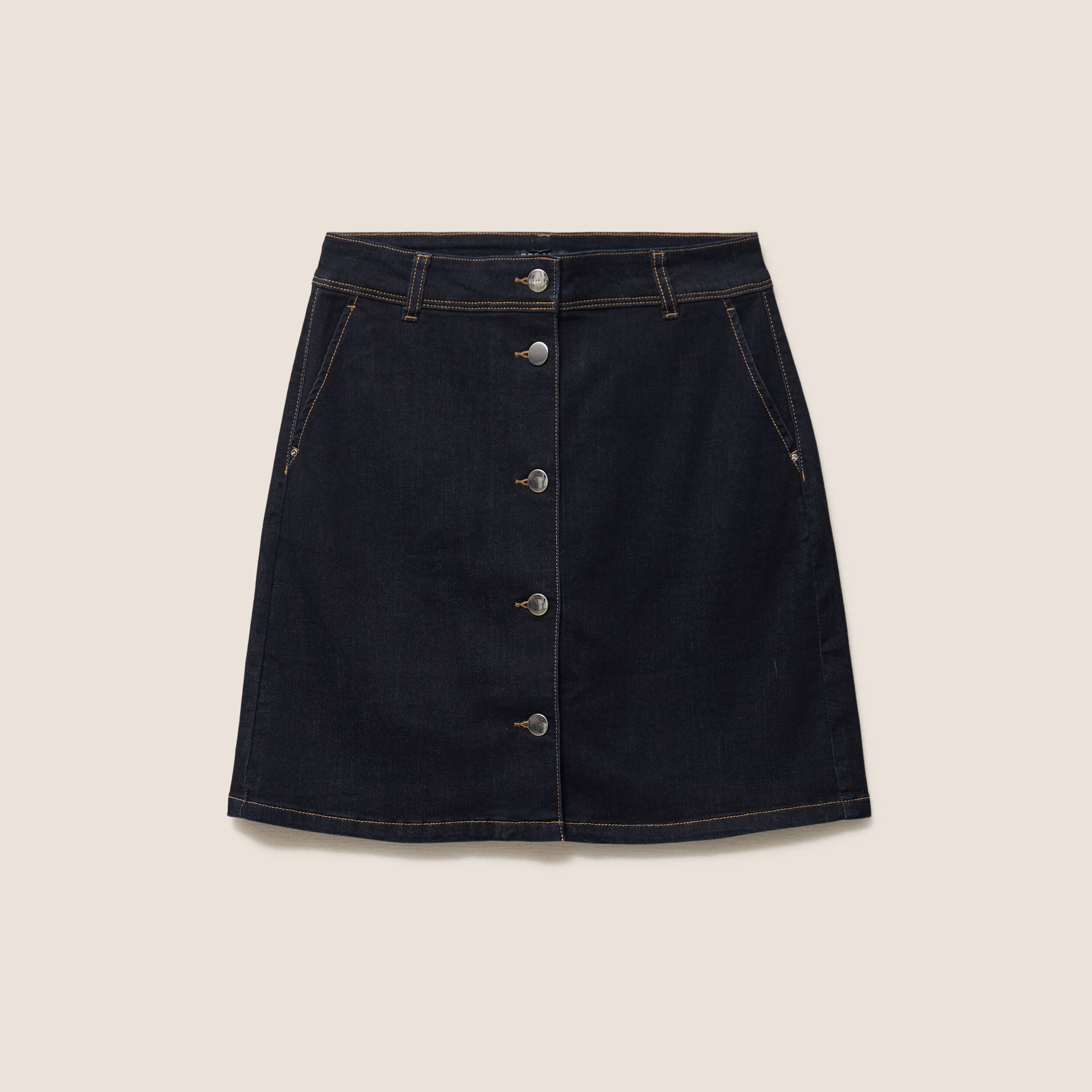 Jupe courte trap&egrave;ze en jean denim brut femme
