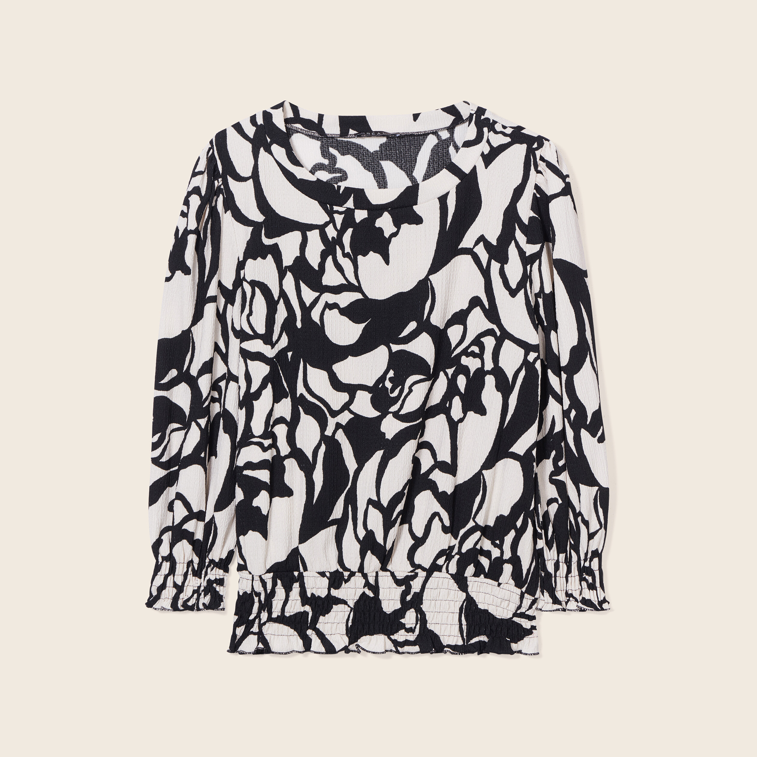 T-shirt manches 3/4 noir femme