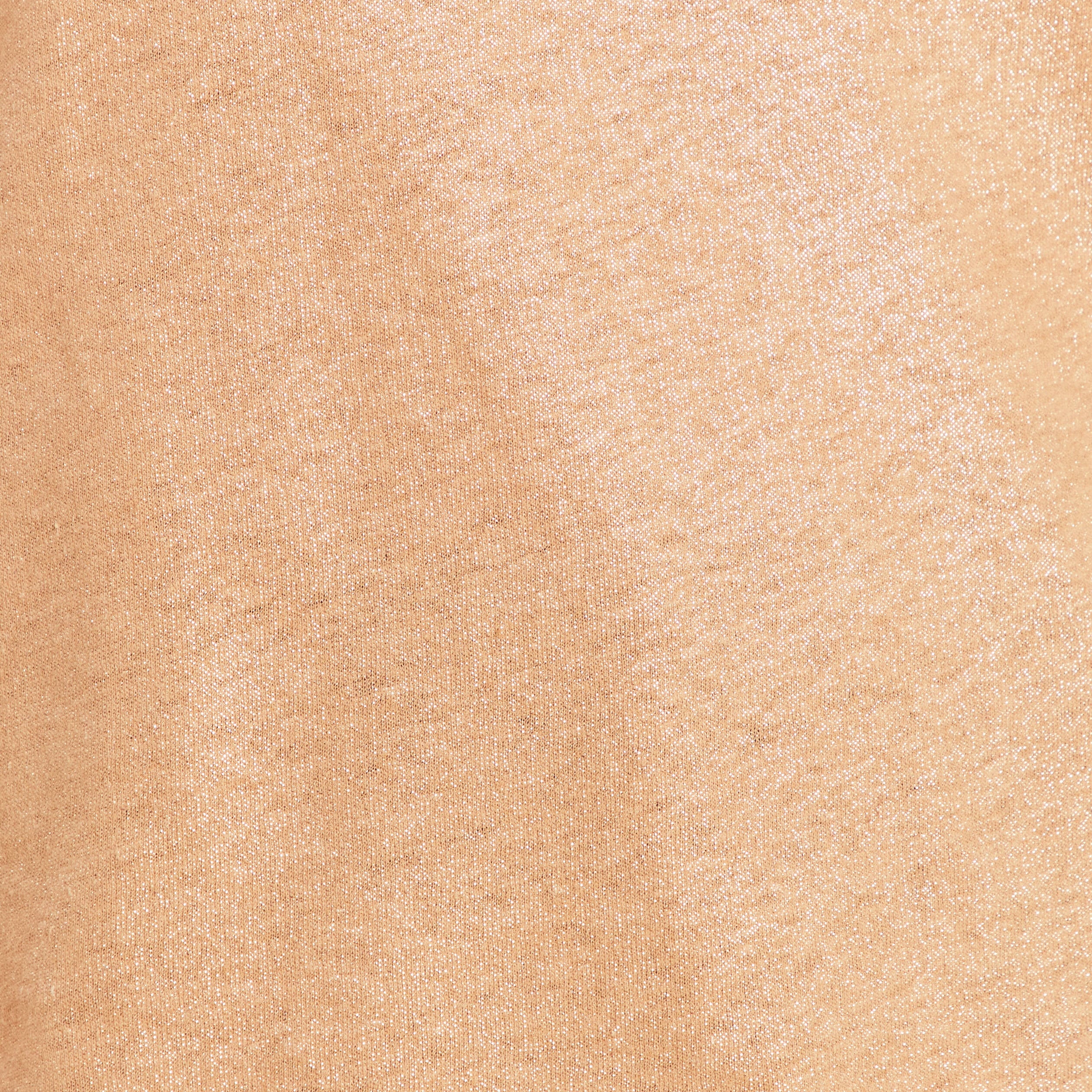T-shirt col V manches courtes beige femme