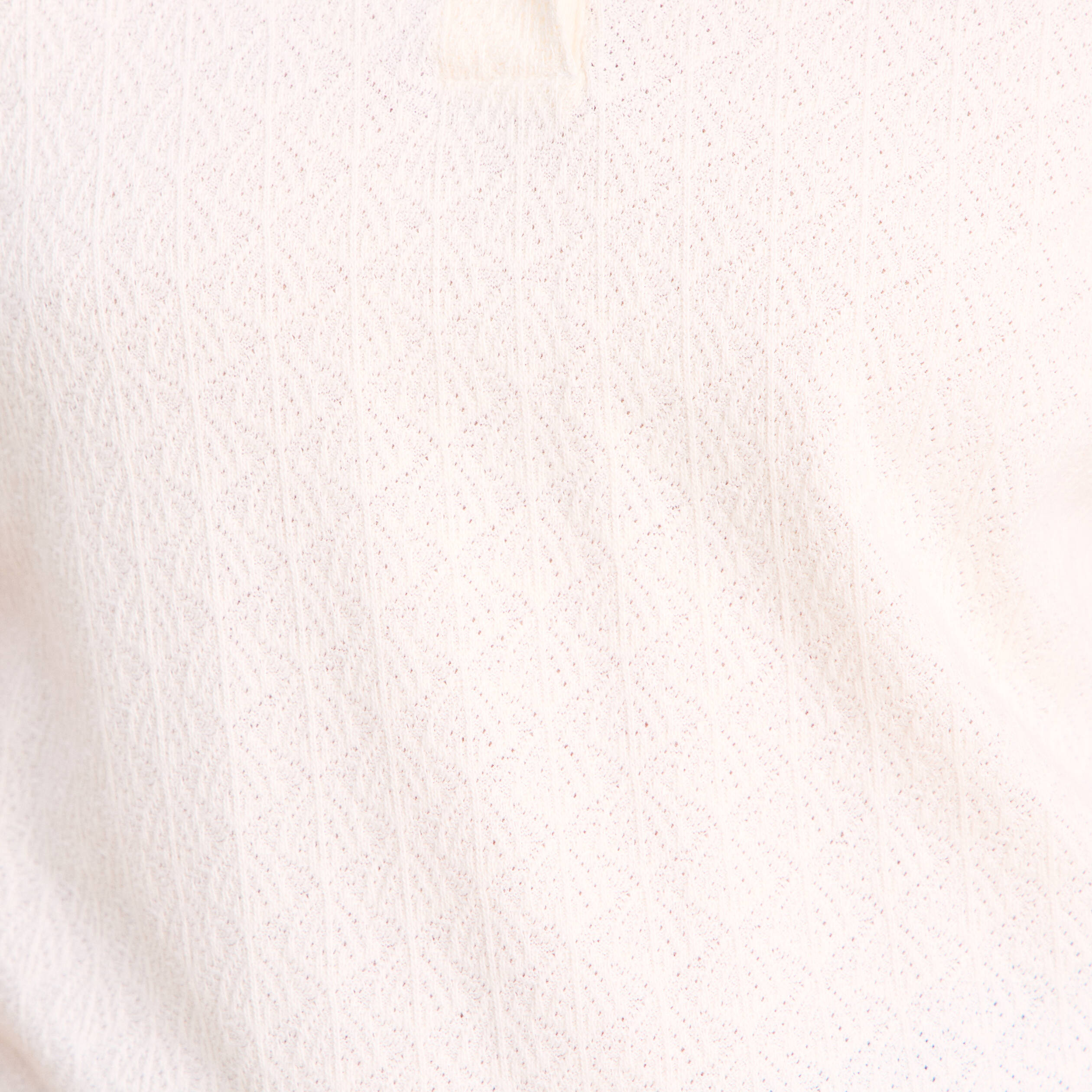 Polo jacquard manches courtes ecru femme