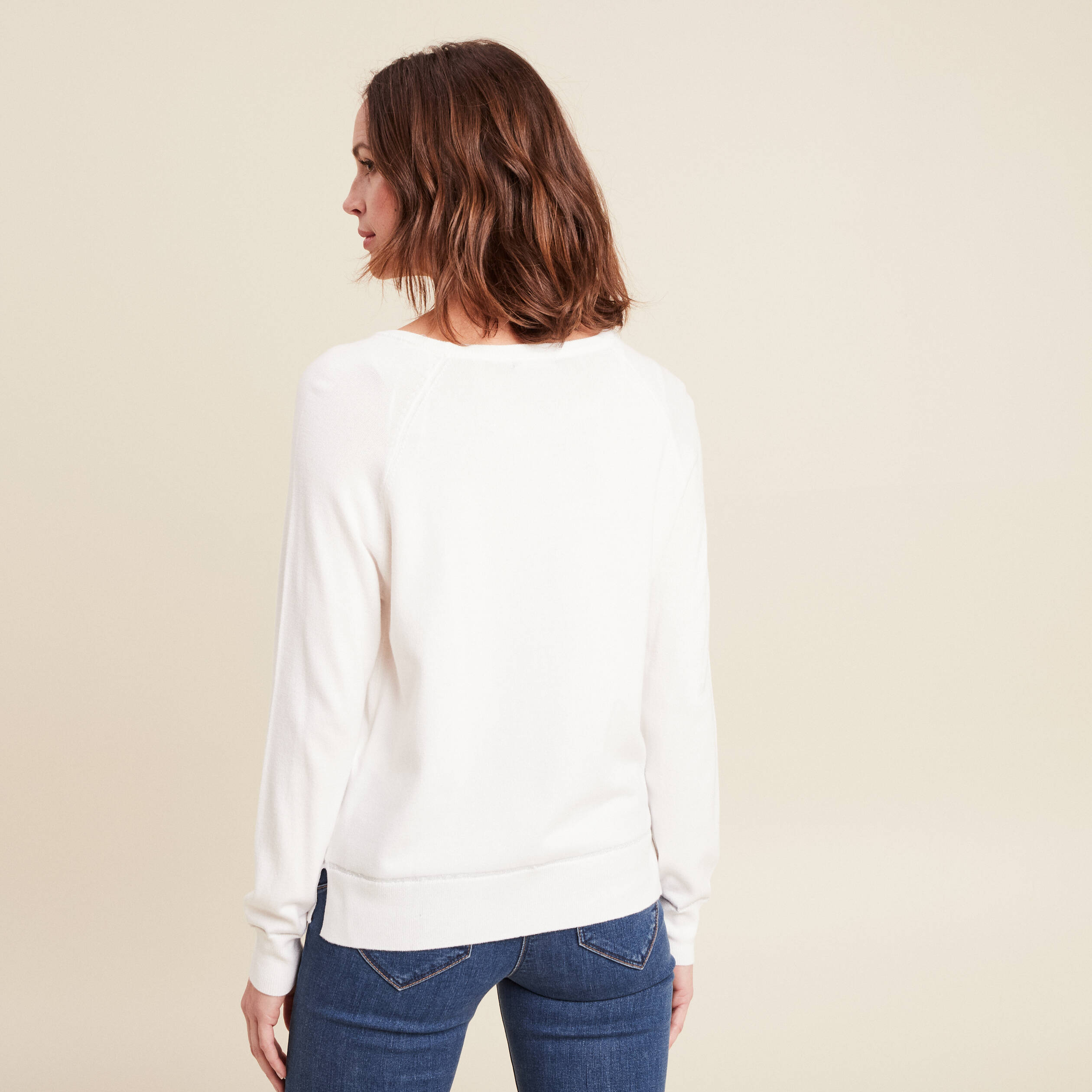 pull col rond ecru femme Pull col rond ecru femme