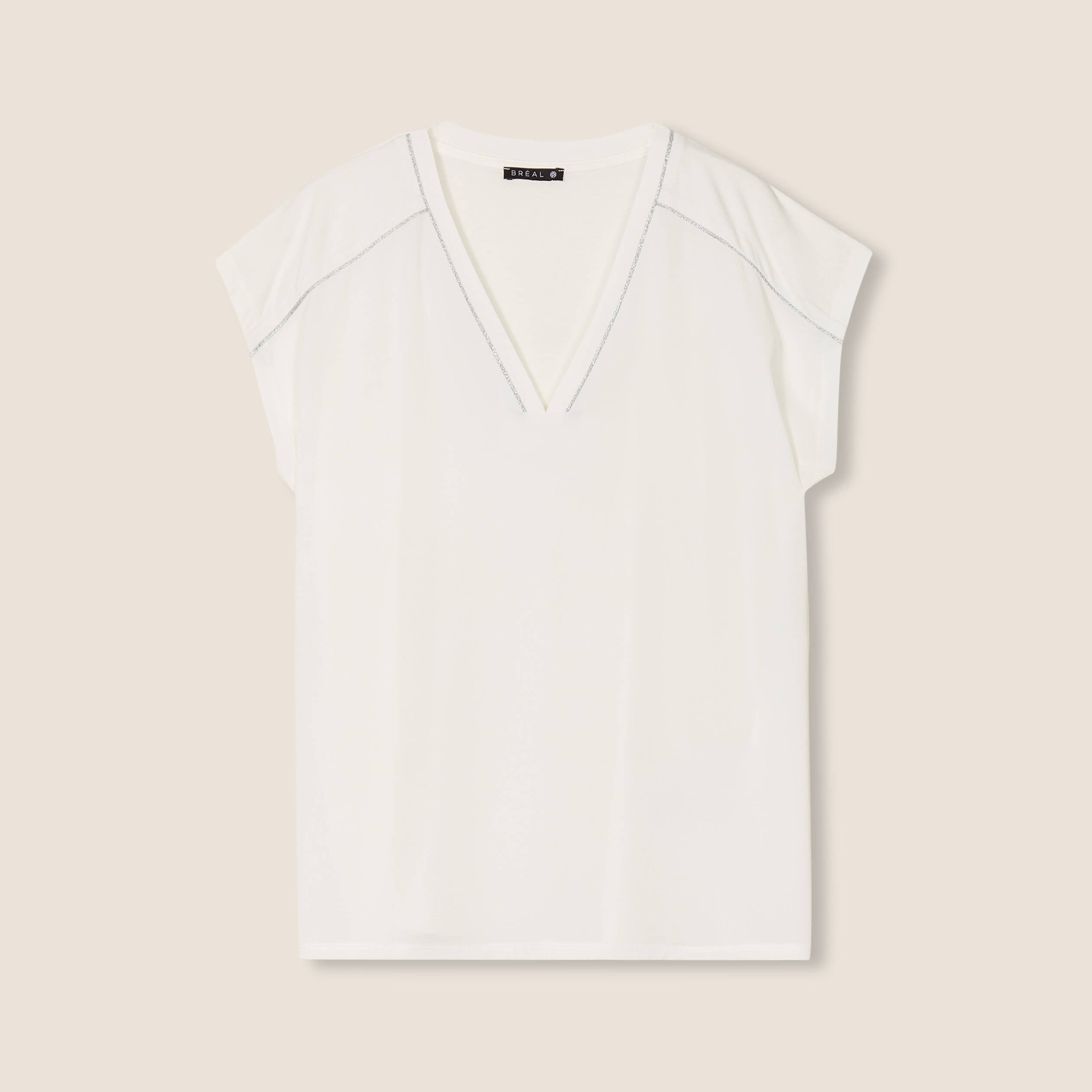 t shirt manches courtes ecru femme T-shirt manches courtes ecru femme