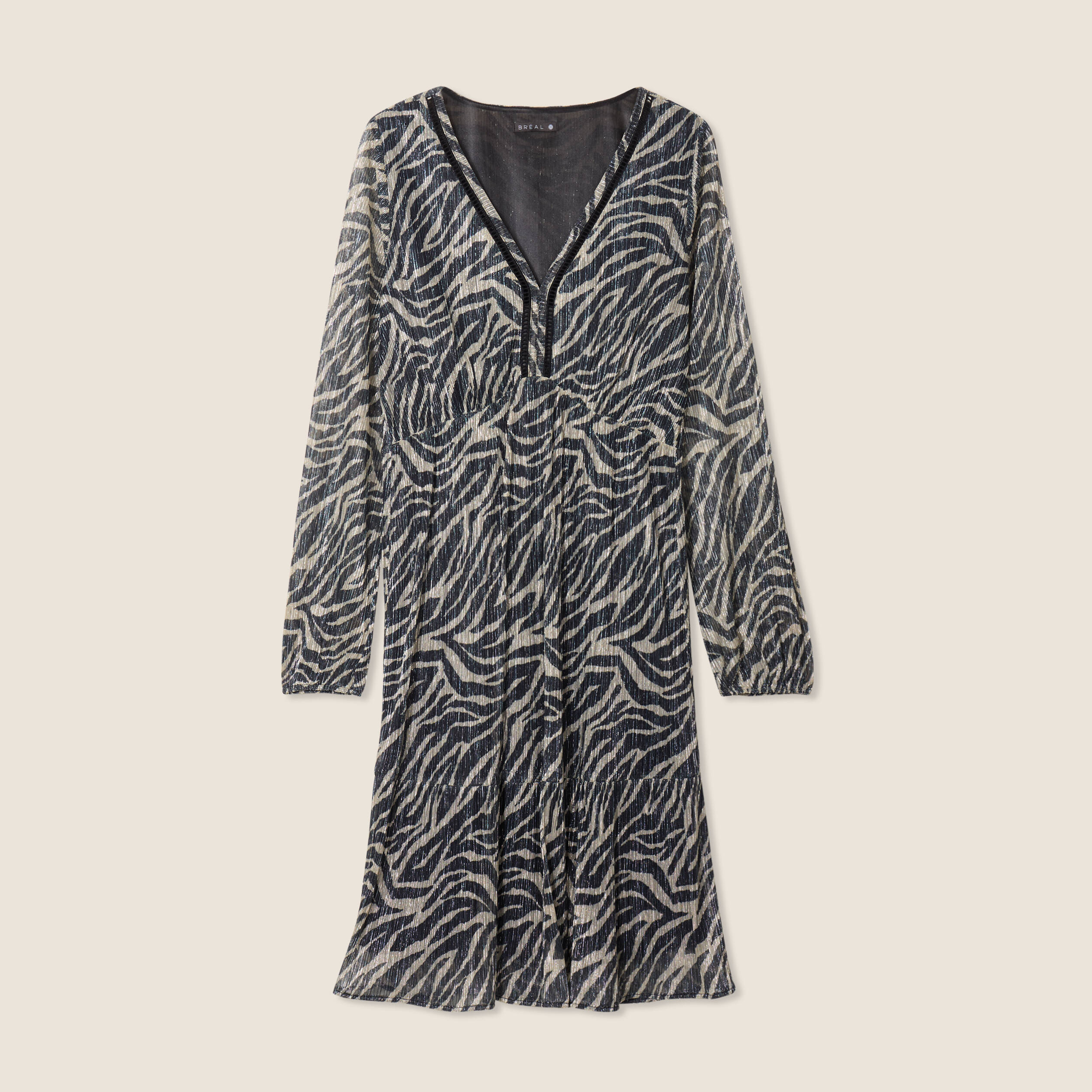Robe z&eacute;br&eacute;e &agrave; sequins &eacute;vas&eacute;e noir femme