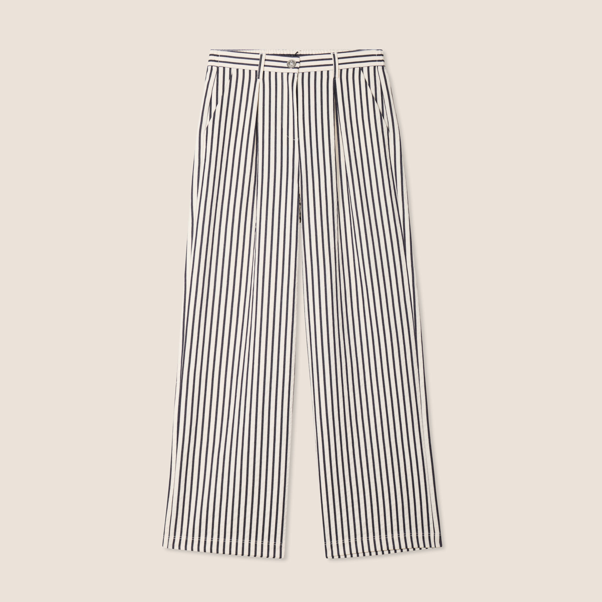 pantalon large taille haute bleu fonce femme Pantalon large taille haute bleu foncé femme