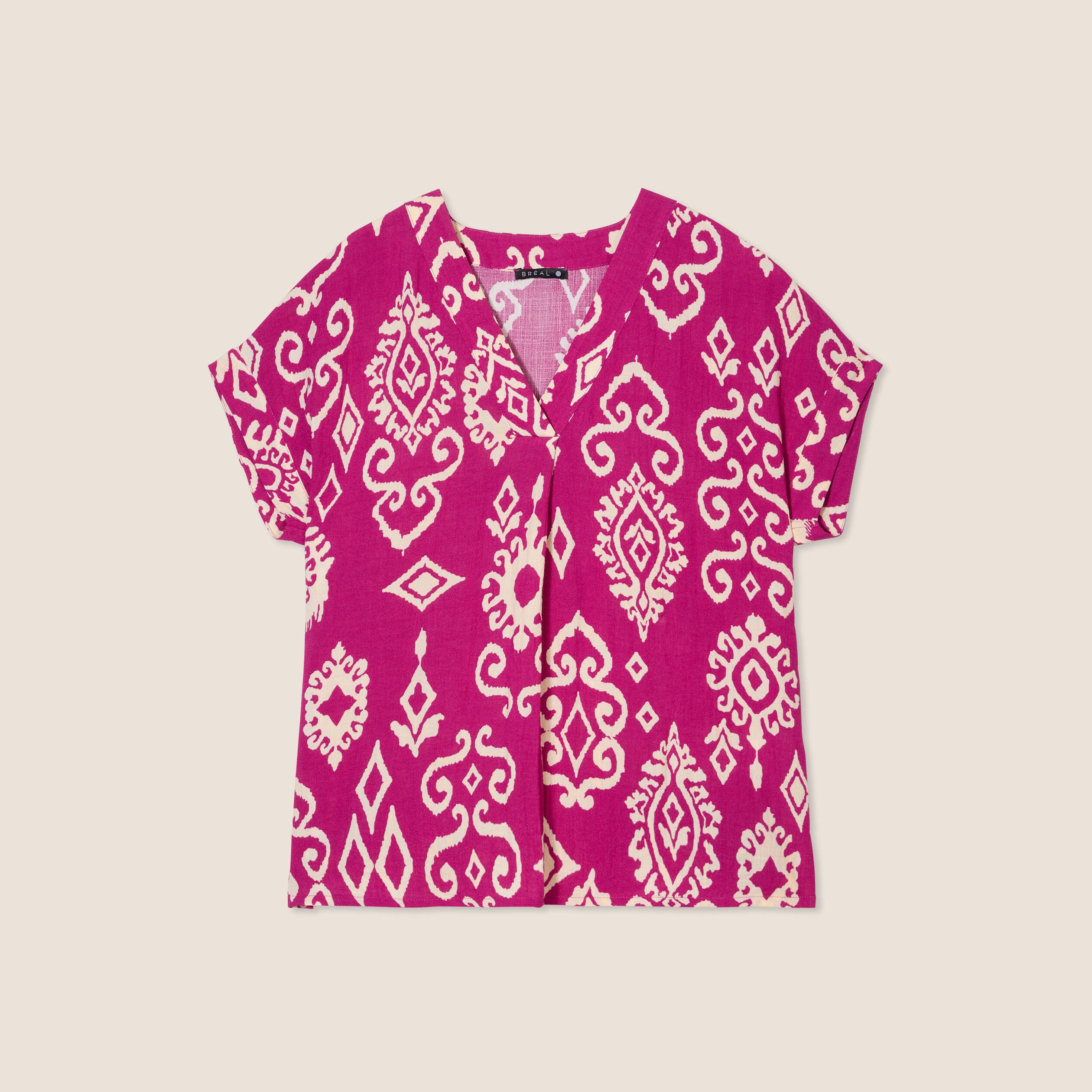 blouse manches courtes rose fushia femme Blouse manches courtes rose fushia femme