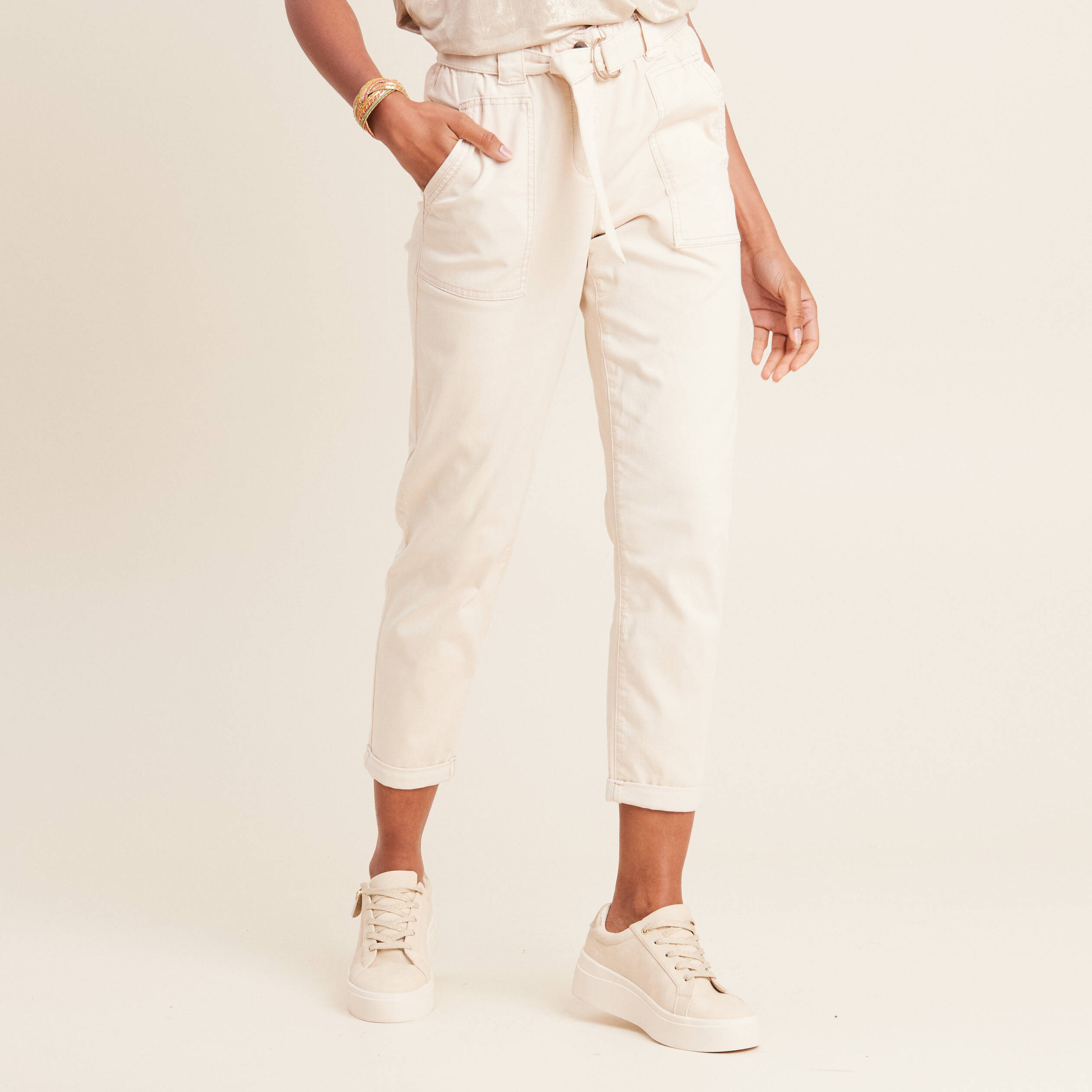 pantalon large 78eme ivoire femme Pantalon large 7/8ème ivoire femme