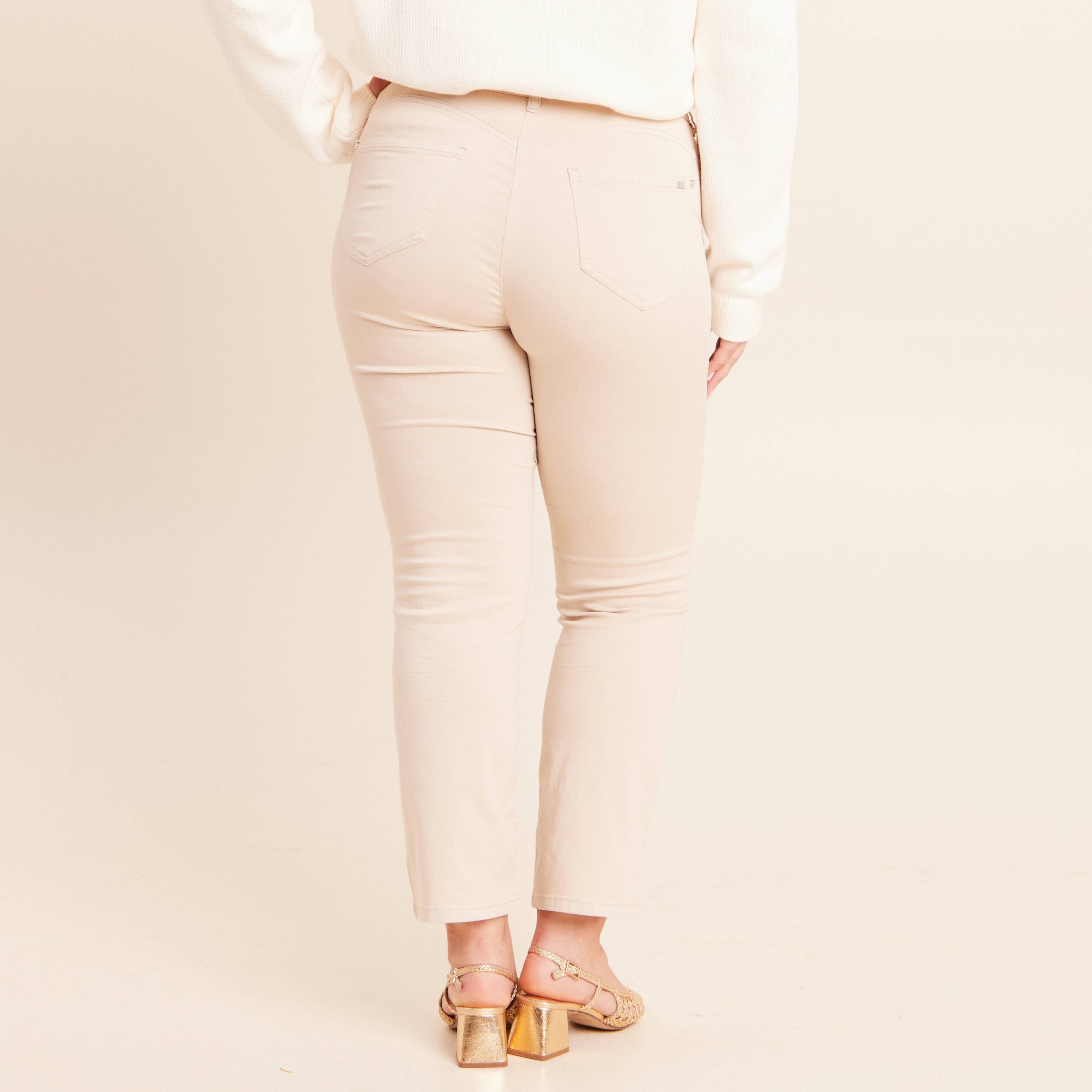 Pantalon magique Le L&eacute;ger coupe droite sable femme