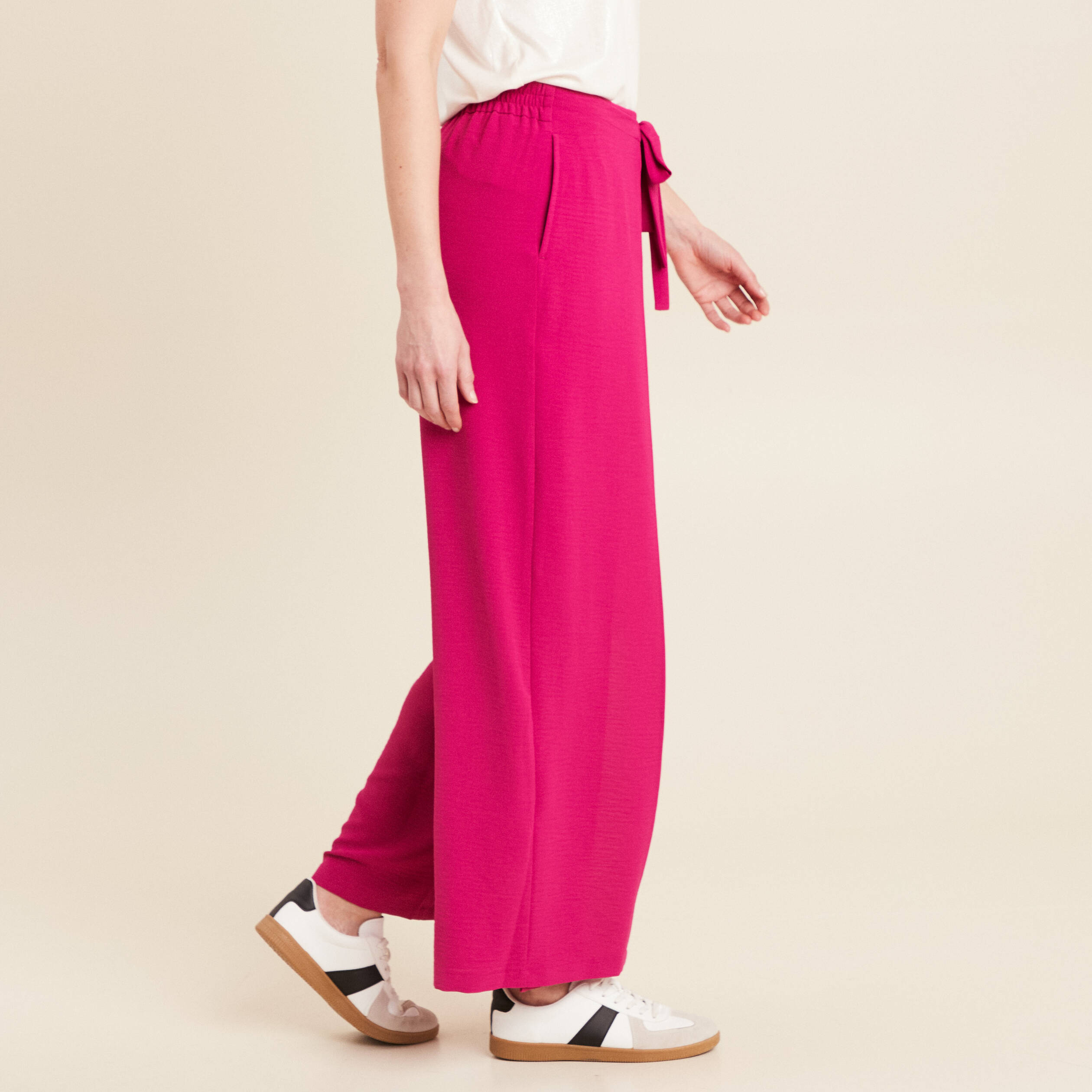 pantalon portefeuille rose fushia femme Pantalon portefeuille rose fushia femme