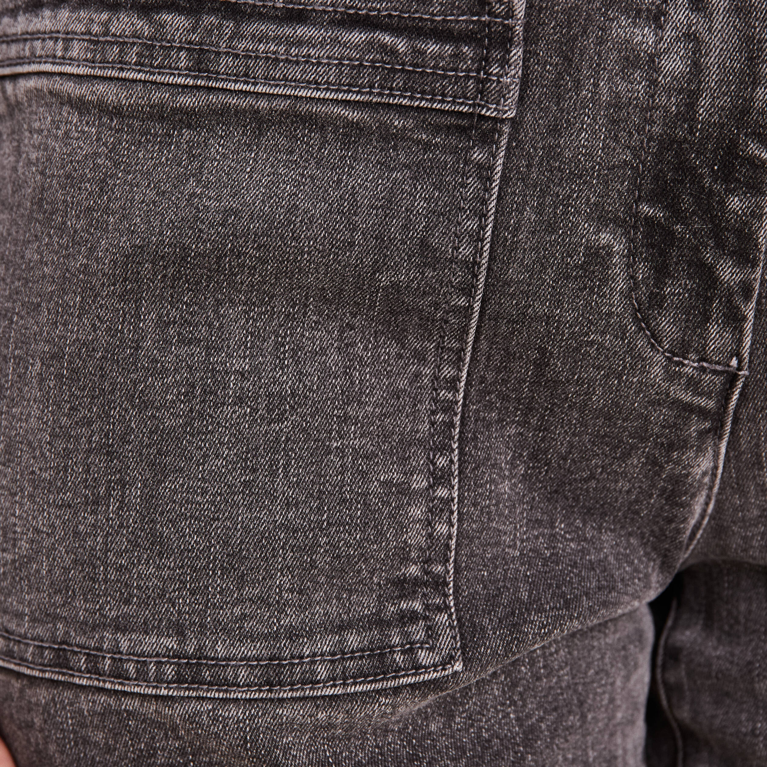 Jean coupe mom 7/8&egrave;me denim gris femme