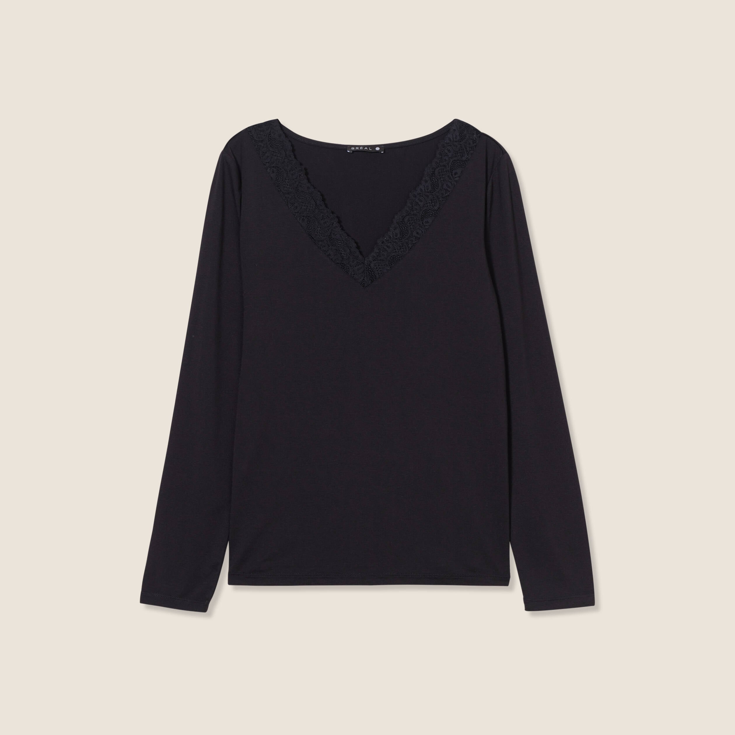 T-shirt thermo-douceur manches longues noir femme