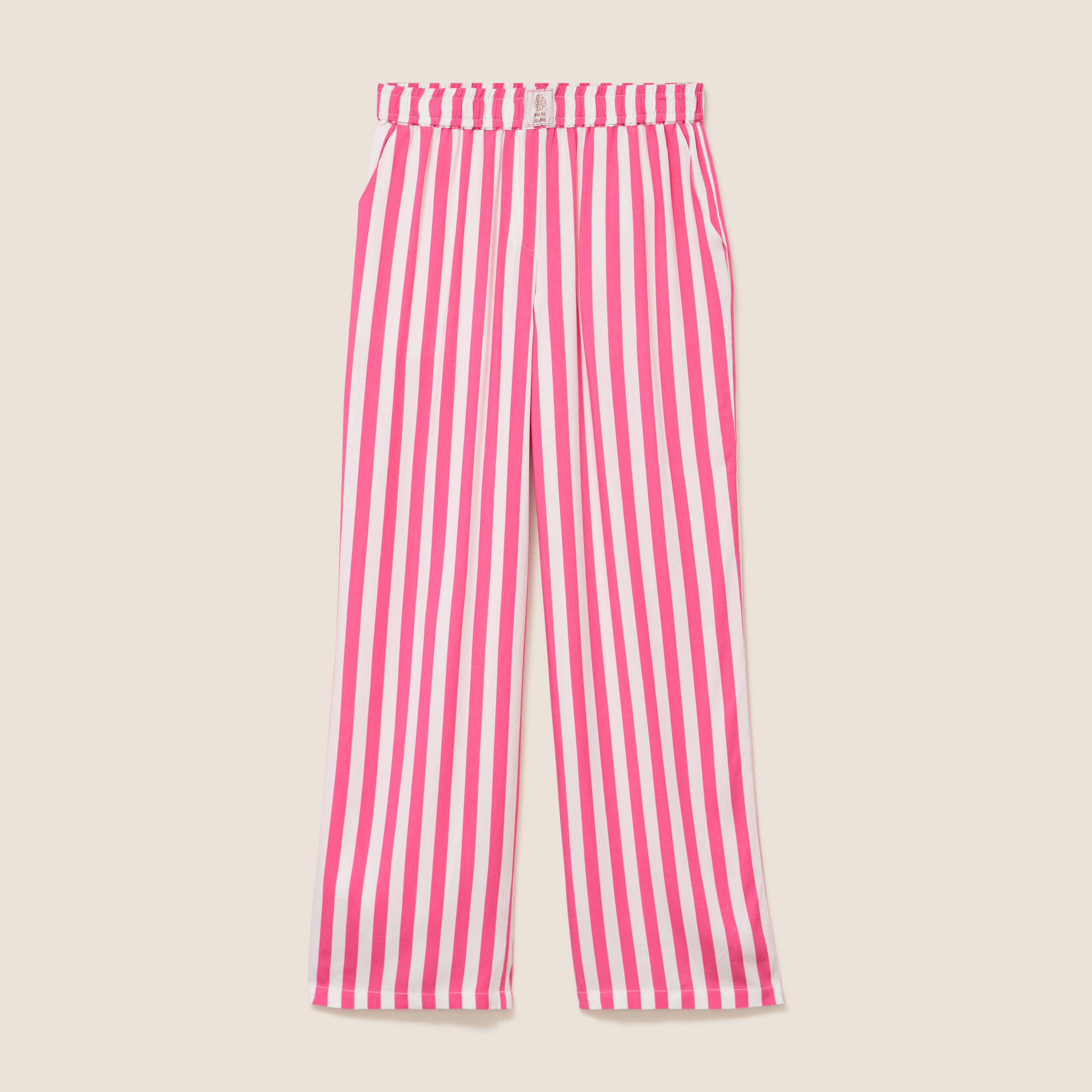 Pantalon fluide et large taille standard rose fushia femme