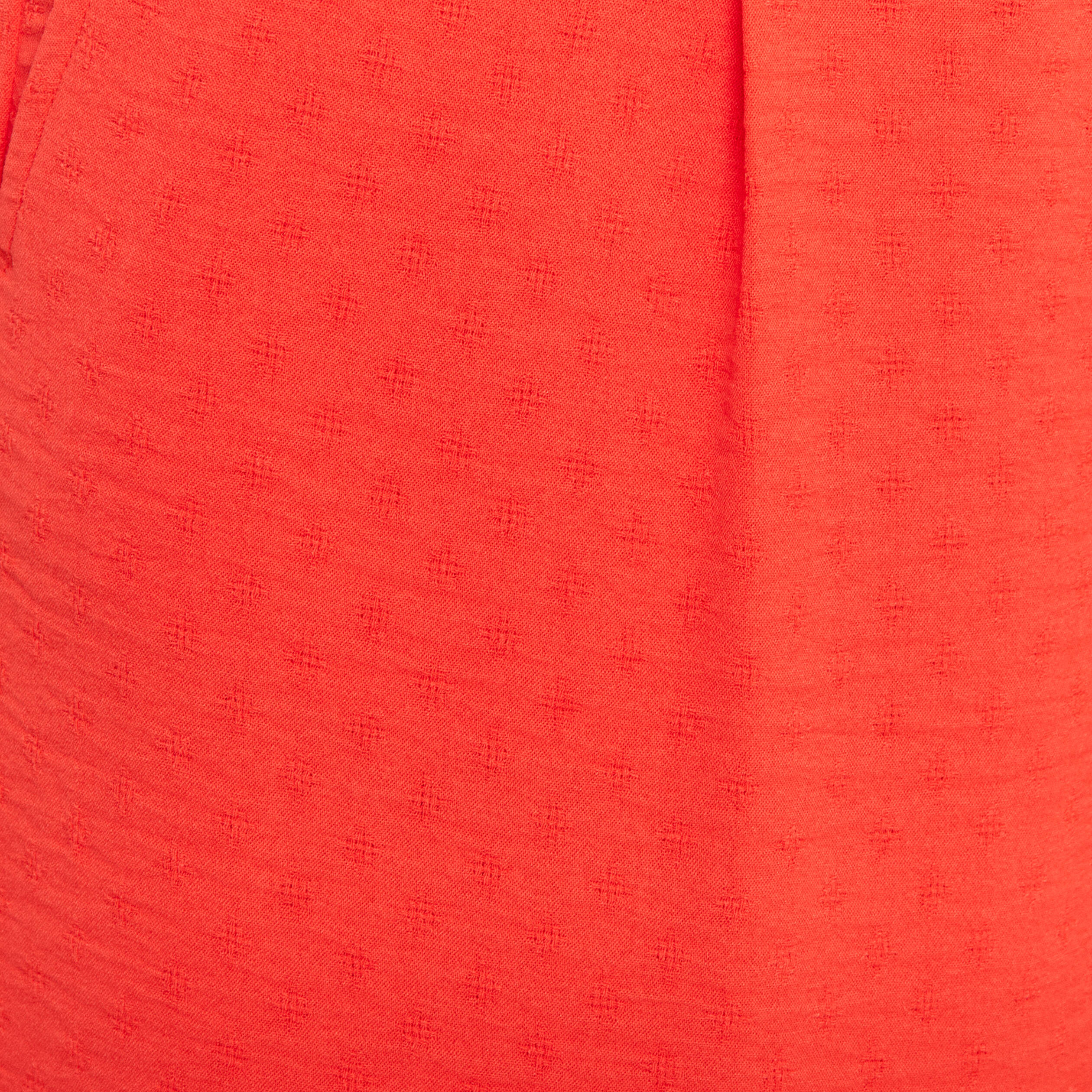 pantalon large elastique orange femme Pantalon large élastiqué orange femme
