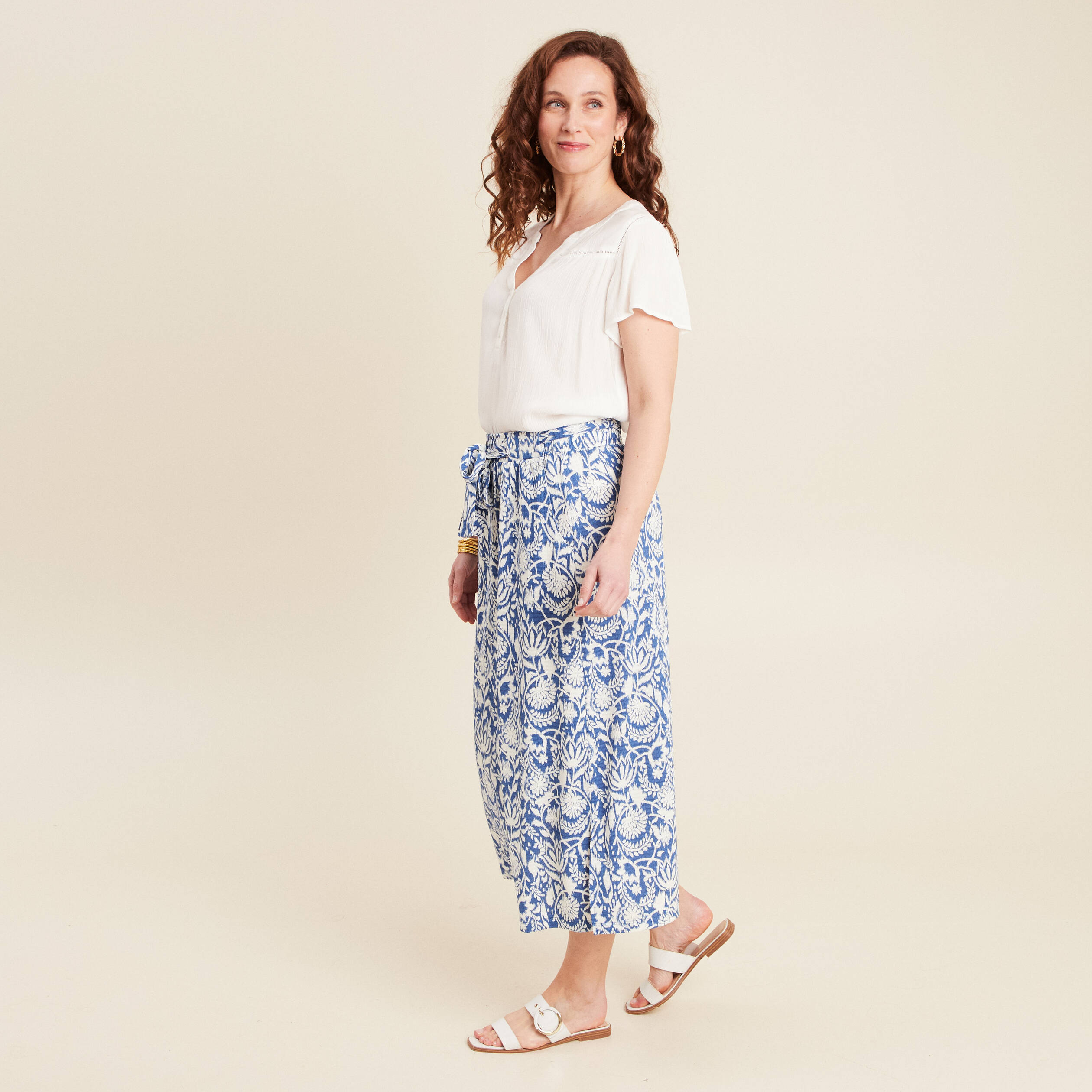 jupe midi droite bleu femme Jupe midi droite bleu femme