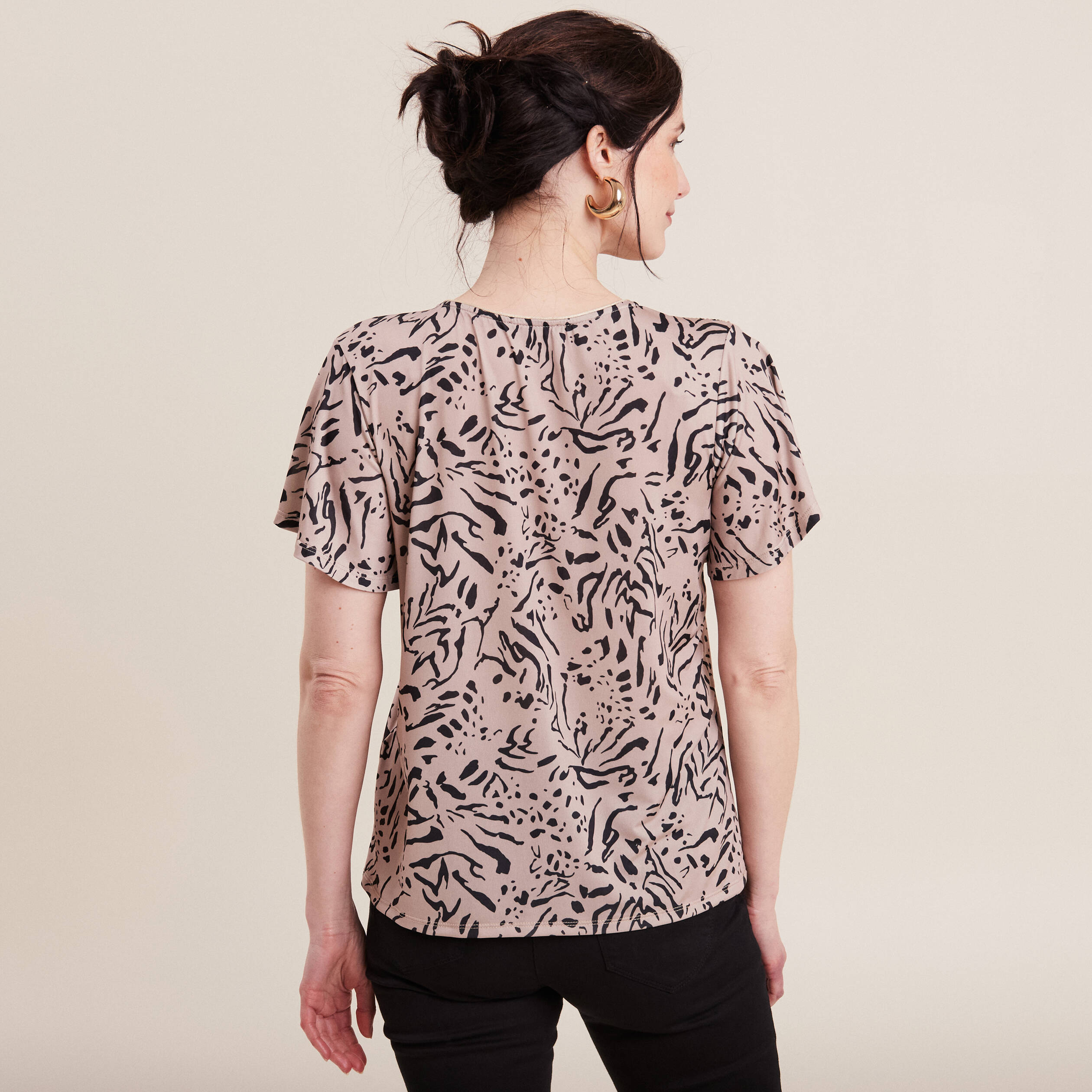 t shirt manches courtes beige femme T-shirt manches courtes beige femme