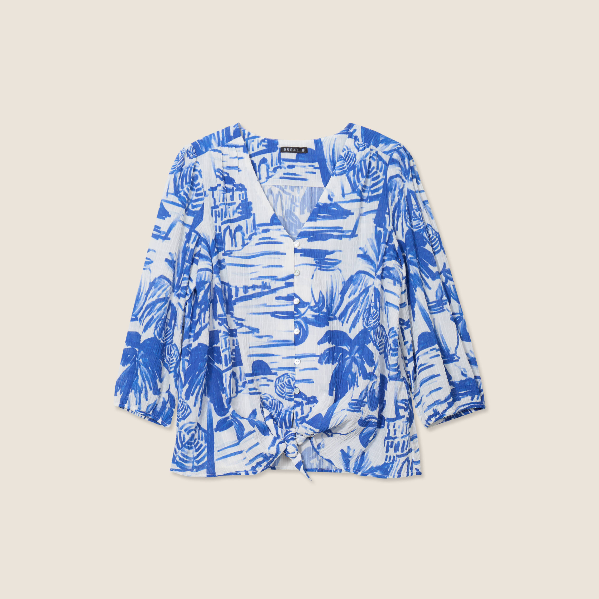 blouse manches 34 blanc femme Blouse manches 3/4 blanc femme