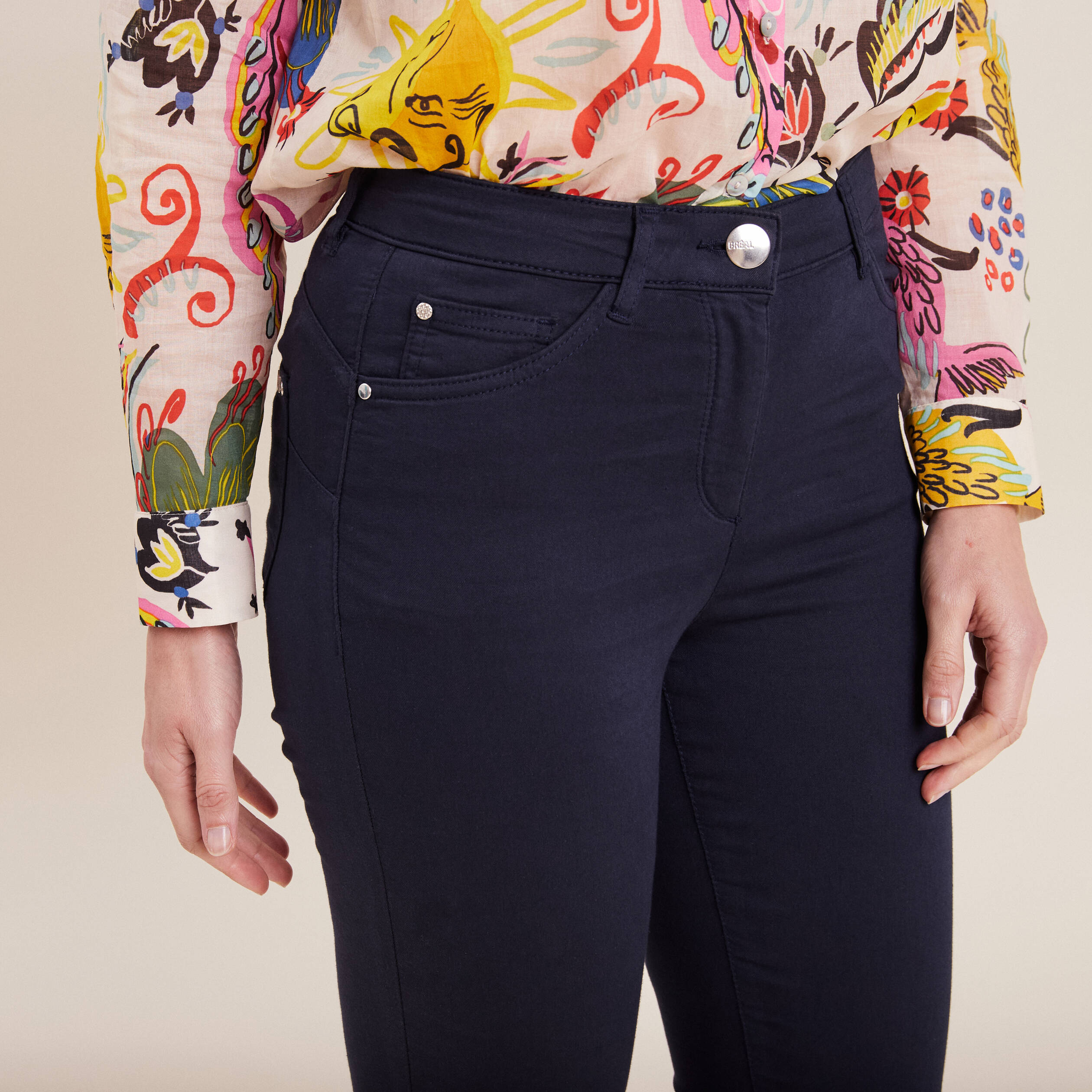 Pantalon magique Le L&eacute;ger coupe ajust&eacute;e bleu marine femme