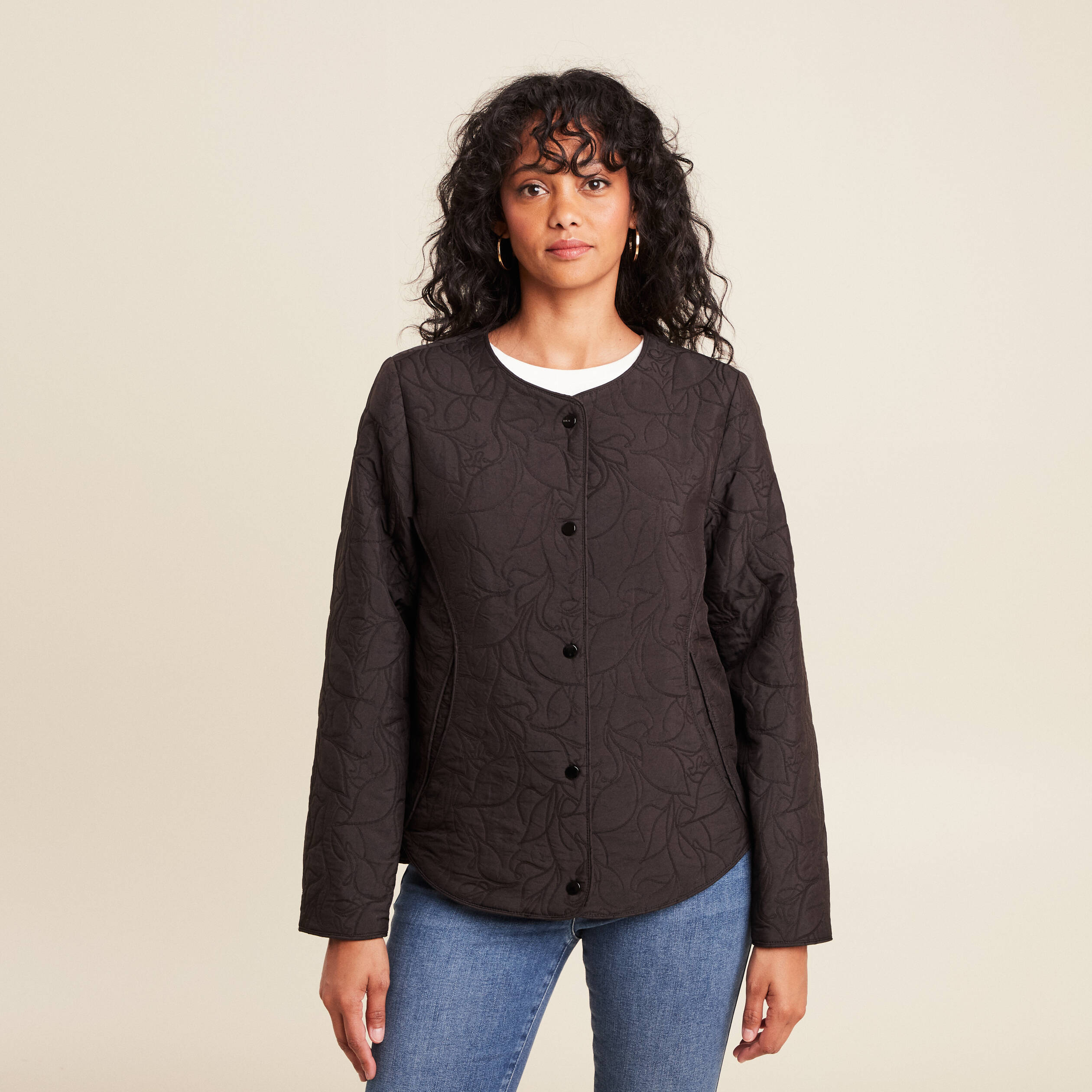 doudoune sans col doublee noir femme Doudoune sans col doublée noir femme