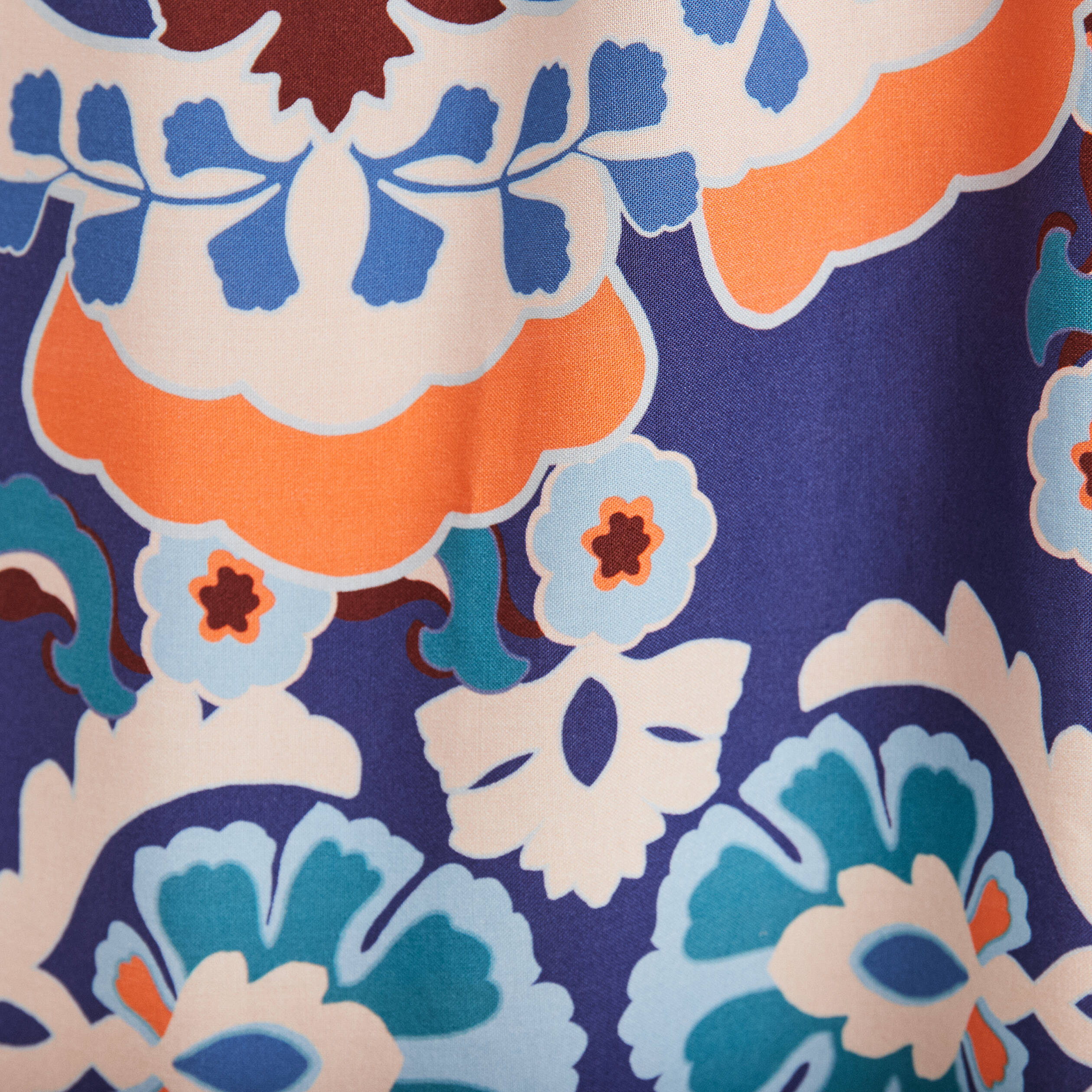 Robe droite col cache-coeur bleu femme