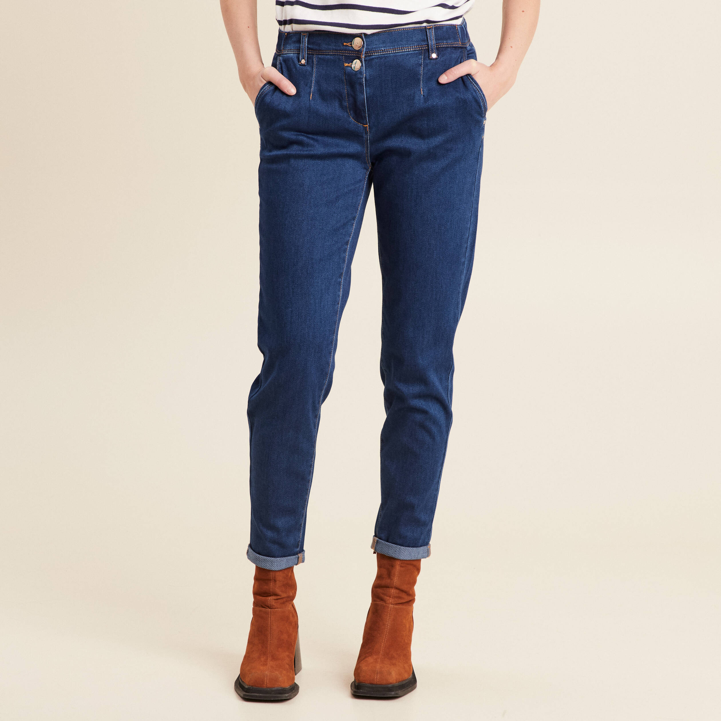 jean chino 78eme denim stone femme Jean chino 7/8ème denim stone femme
