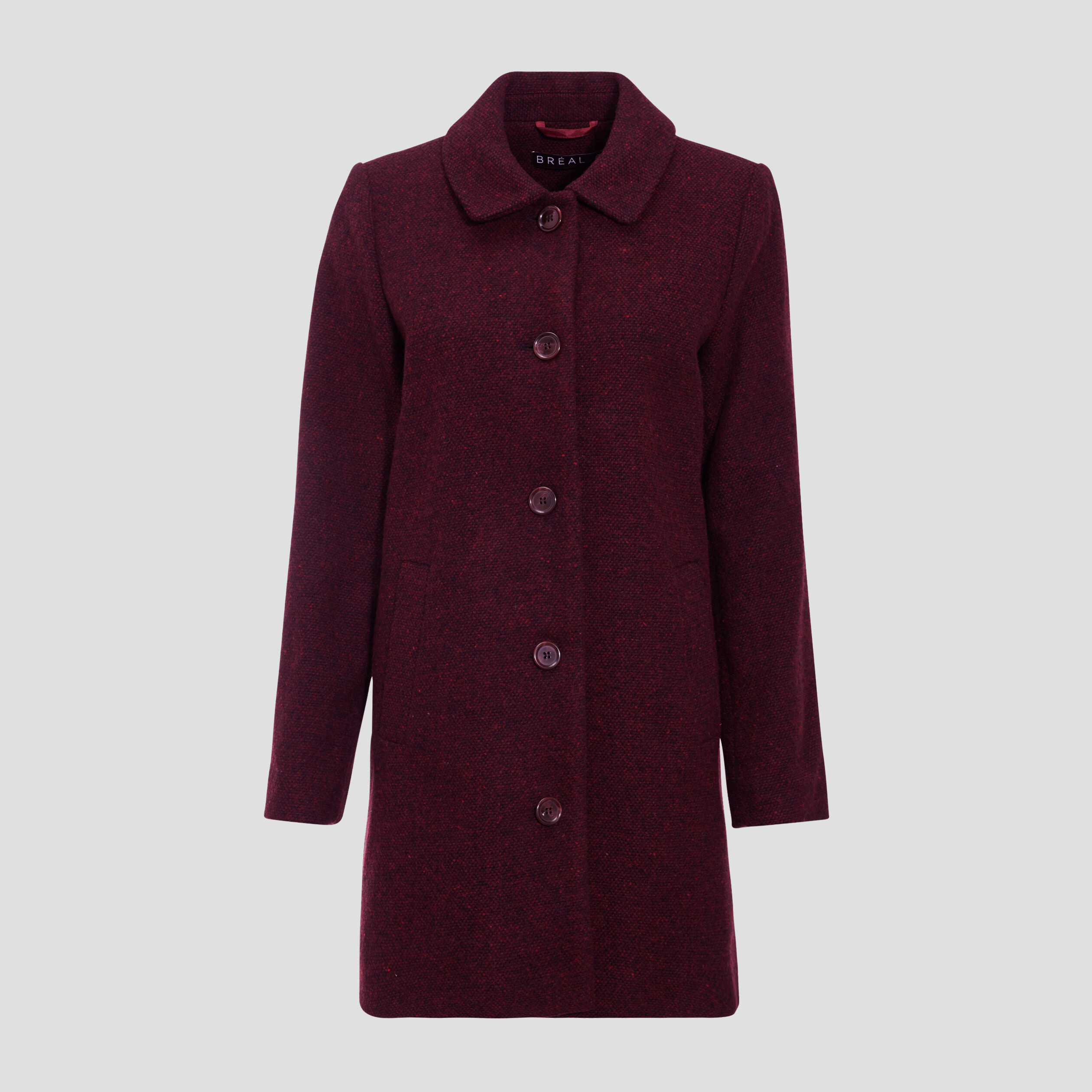 Manteau &eacute;vas&eacute; boutonn&eacute; noir femme