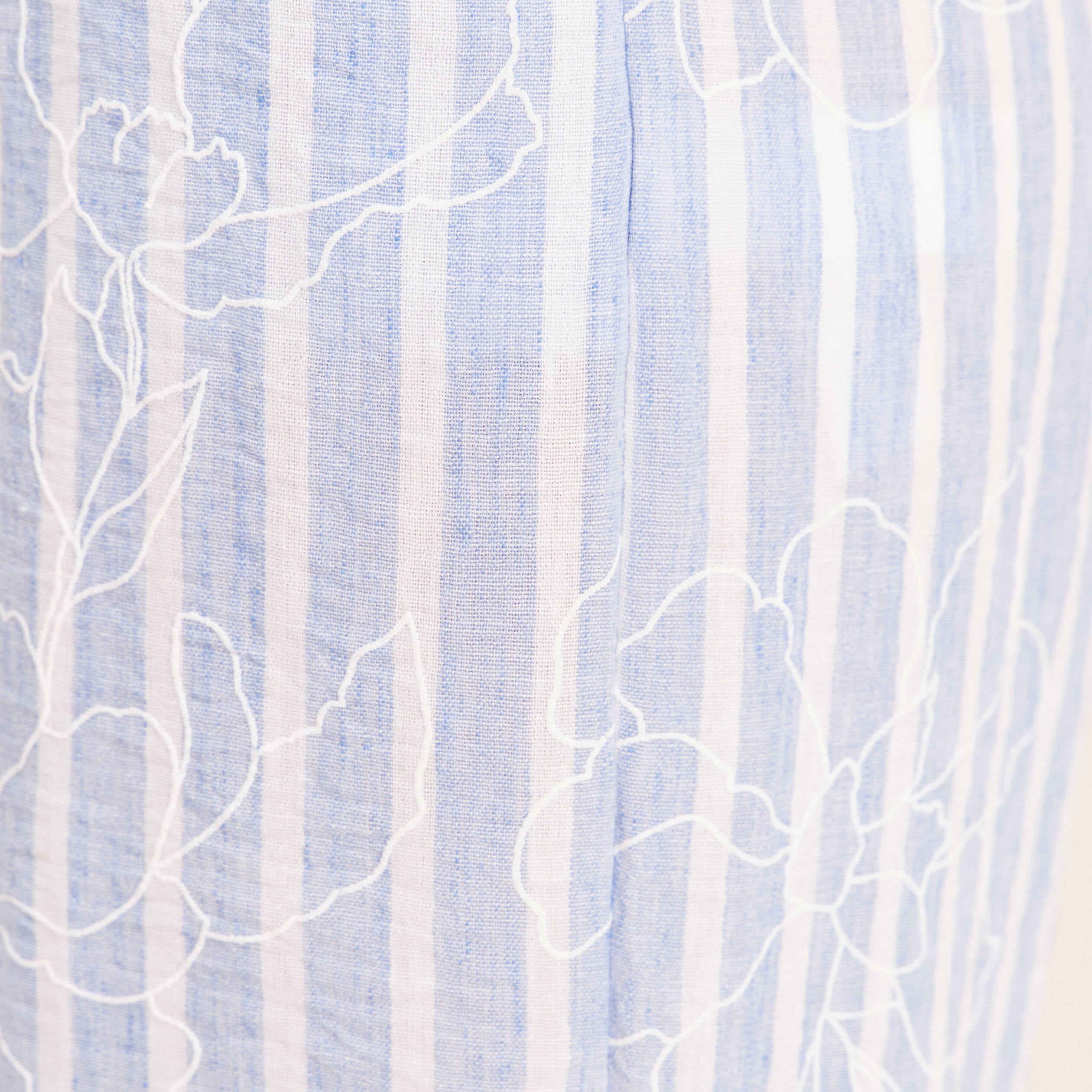 Pantalon large taille haute bleu femme