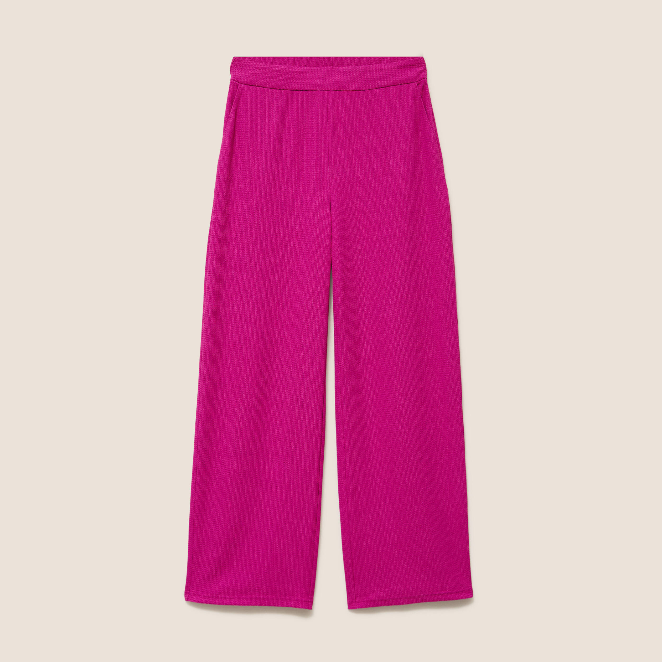 Pantalon large taille haute violet clair femme