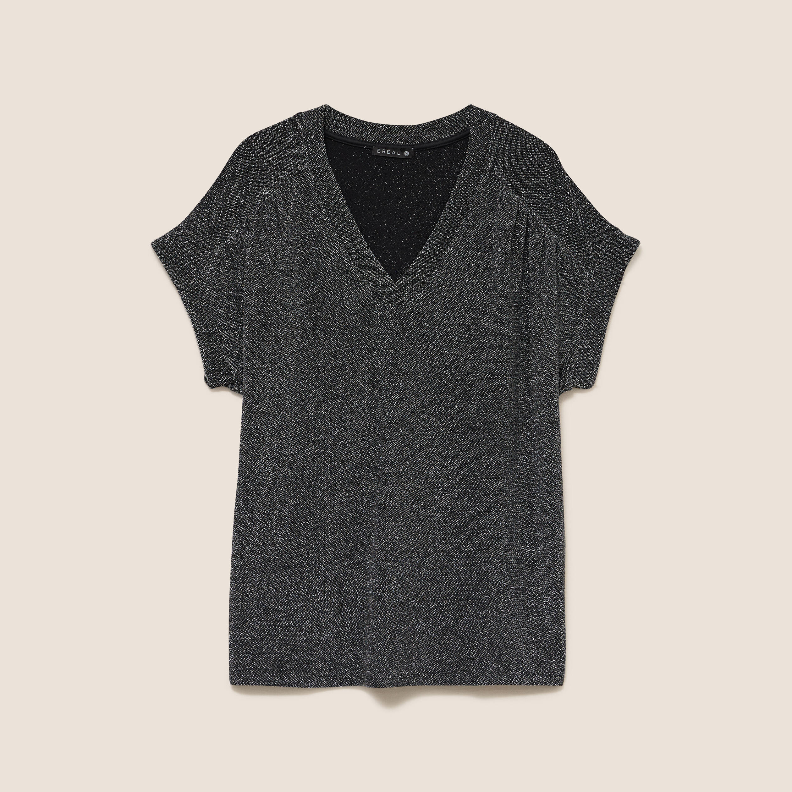 T-shirt manches courtes gris argent femme