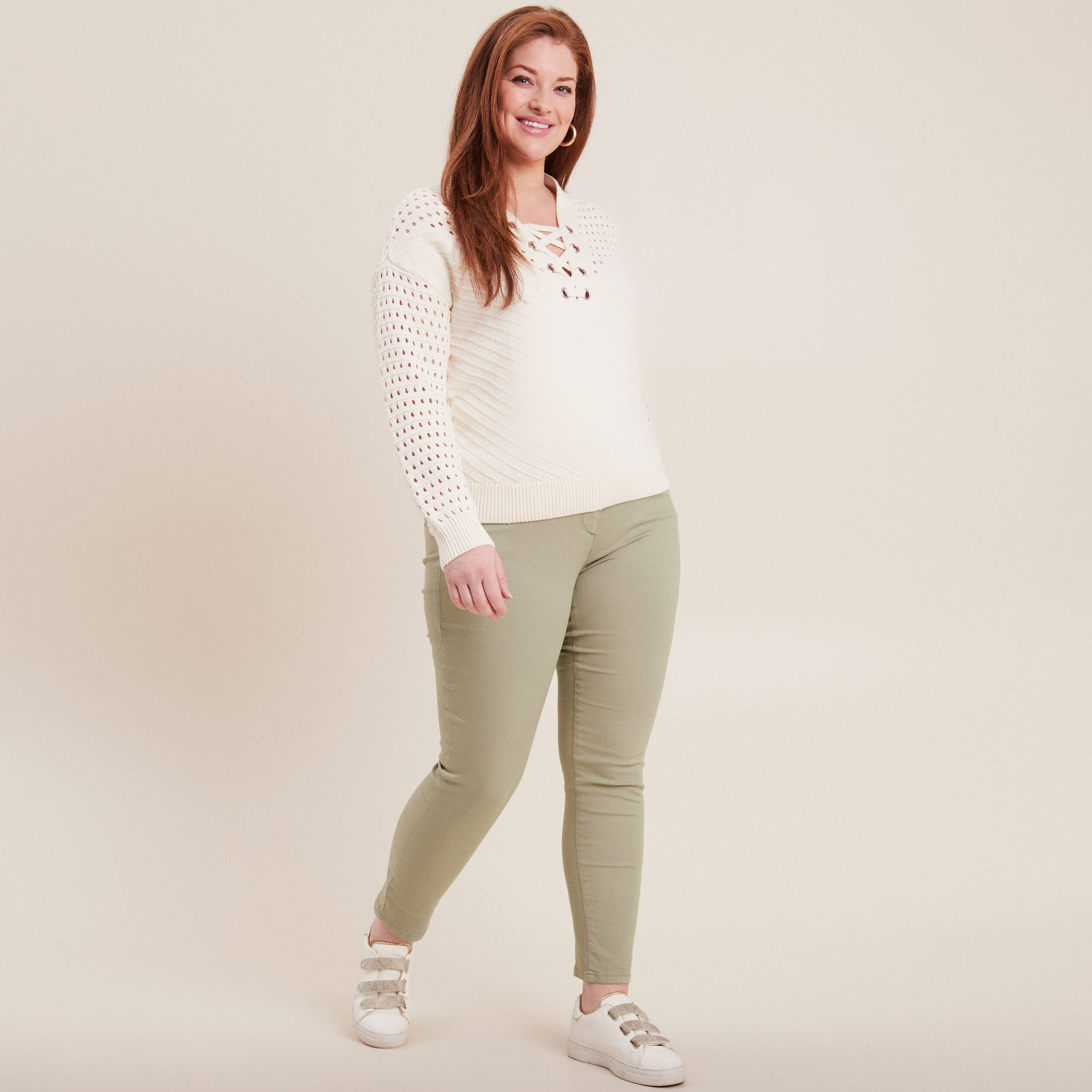 Pantalon magique Le L&eacute;ger coupe ajust&eacute;e vert clair femme