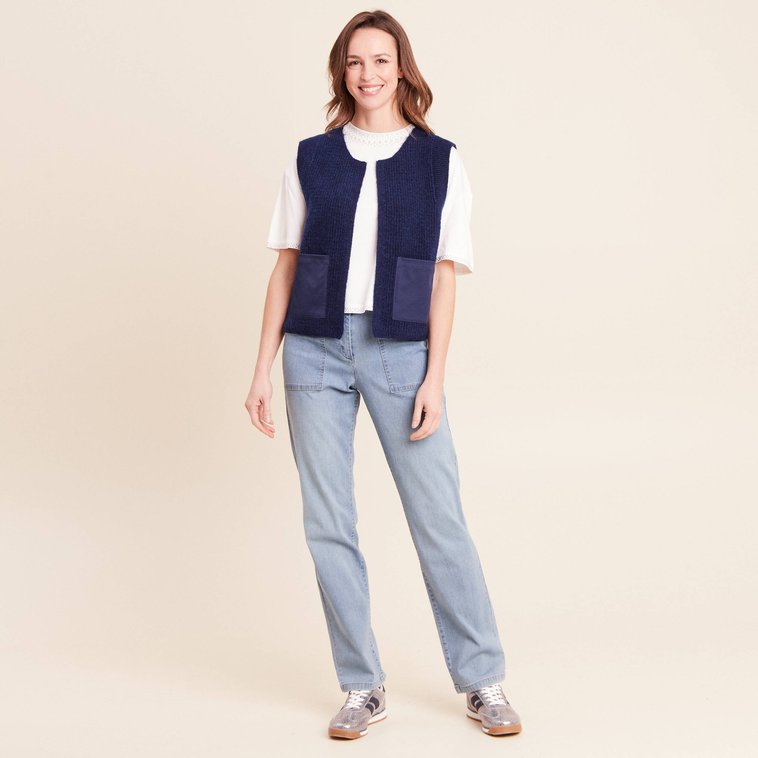Gilet sans manches raccourci en modal majoritaire