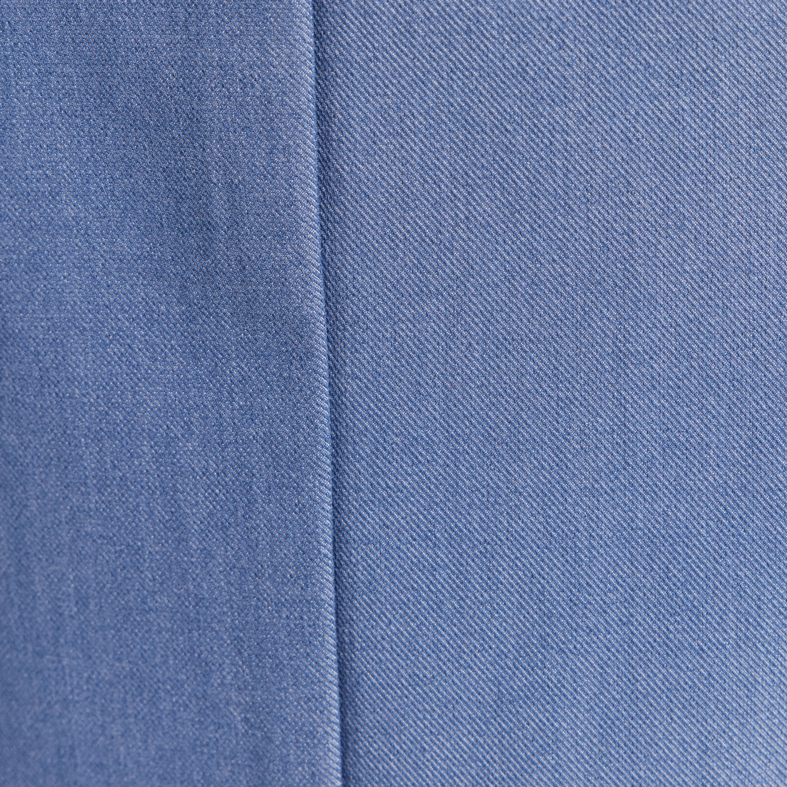 Pantalon coupe large taille haute fluide denim double stone femme