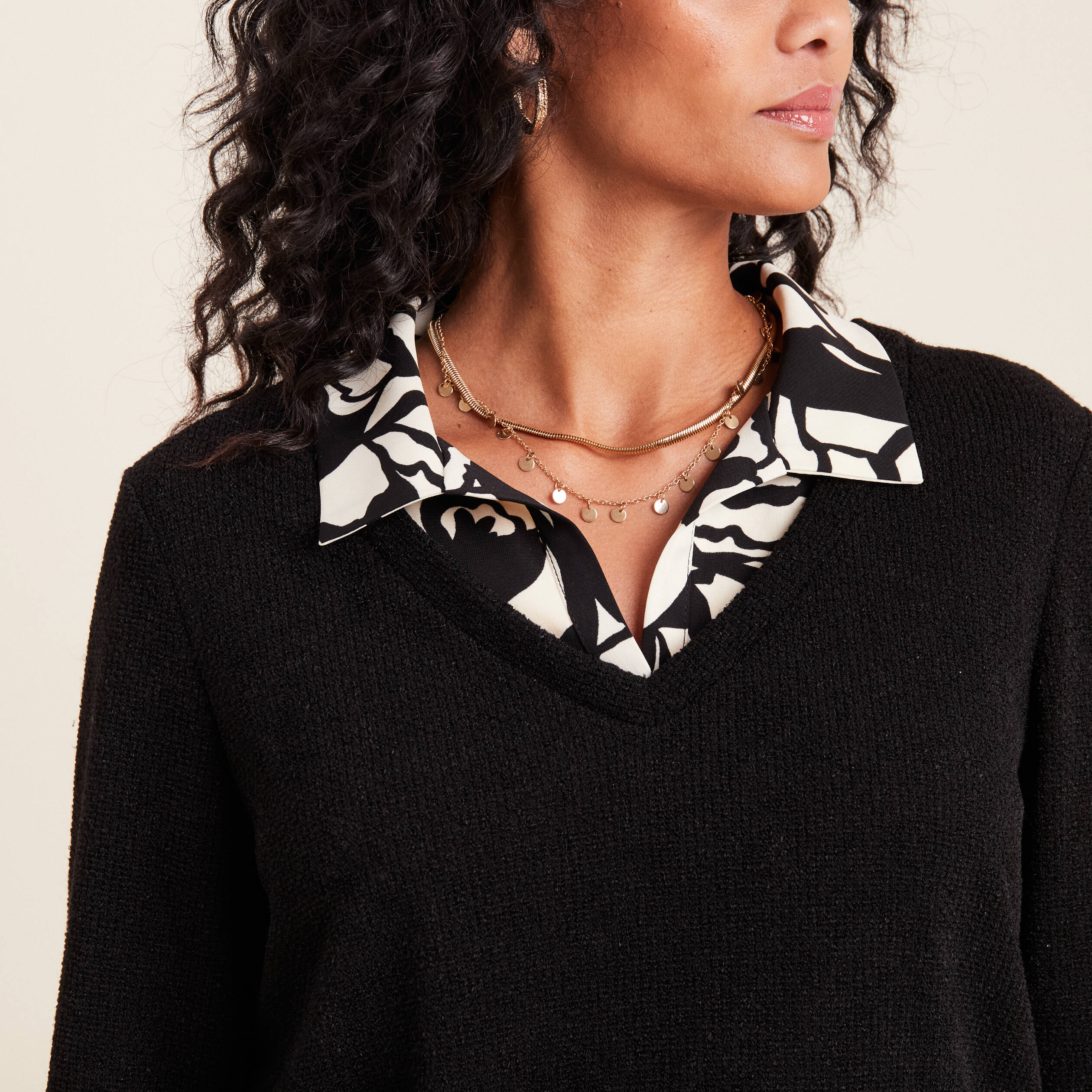 t shirt manches longues noir femme T-shirt manches longues noir femme