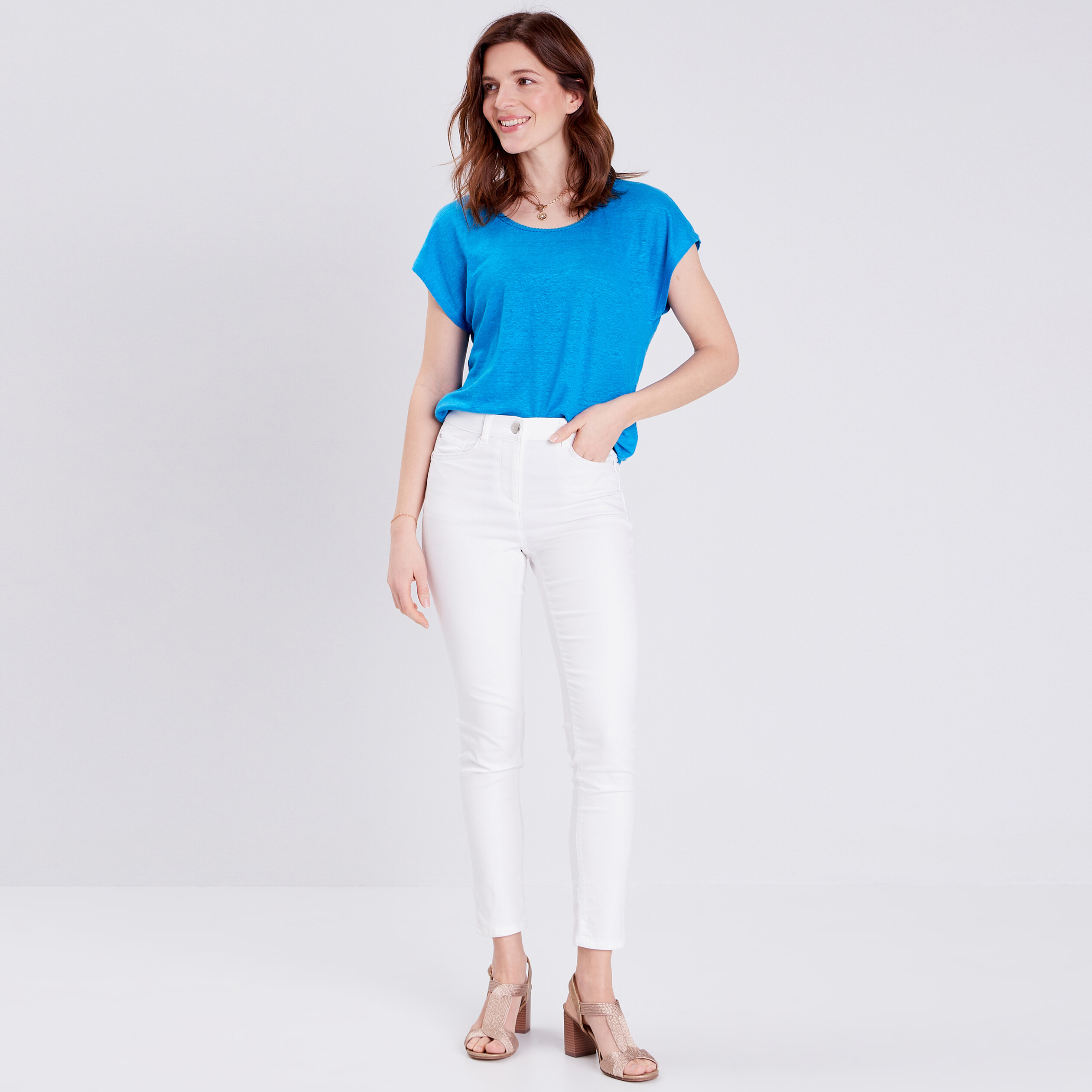 t shirt manches courtes bleu femme T-shirt manches courtes bleu femme