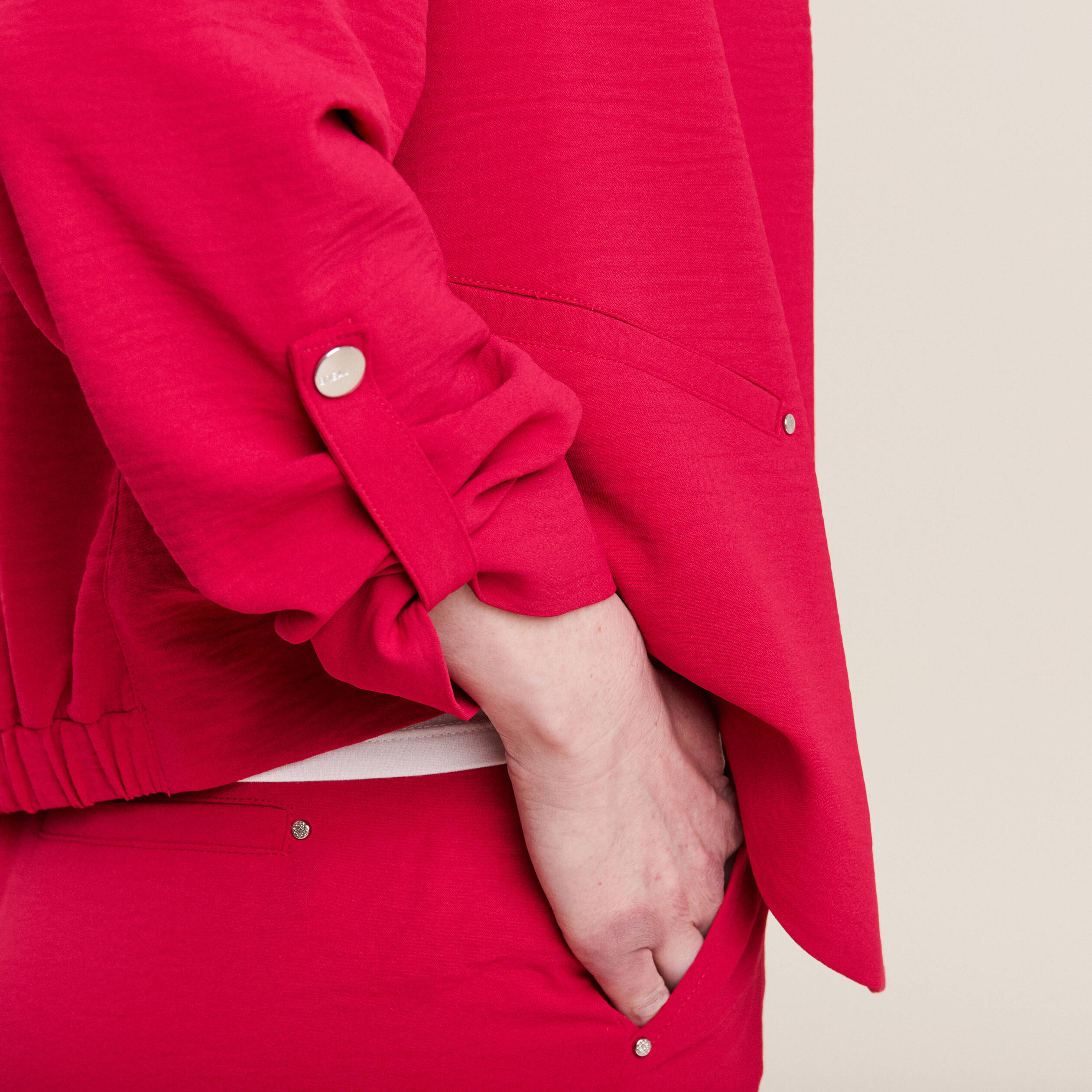 veste droite fluide rose cerise femme Veste droite fluide rose cerise femme