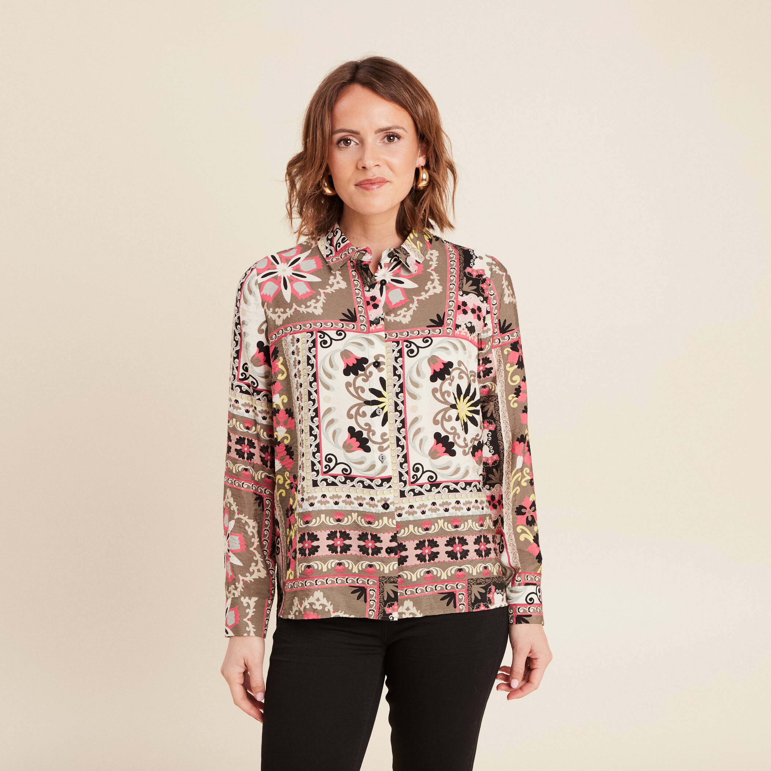 chemise manches longues multicolore femme Chemise manches longues multicolore femme