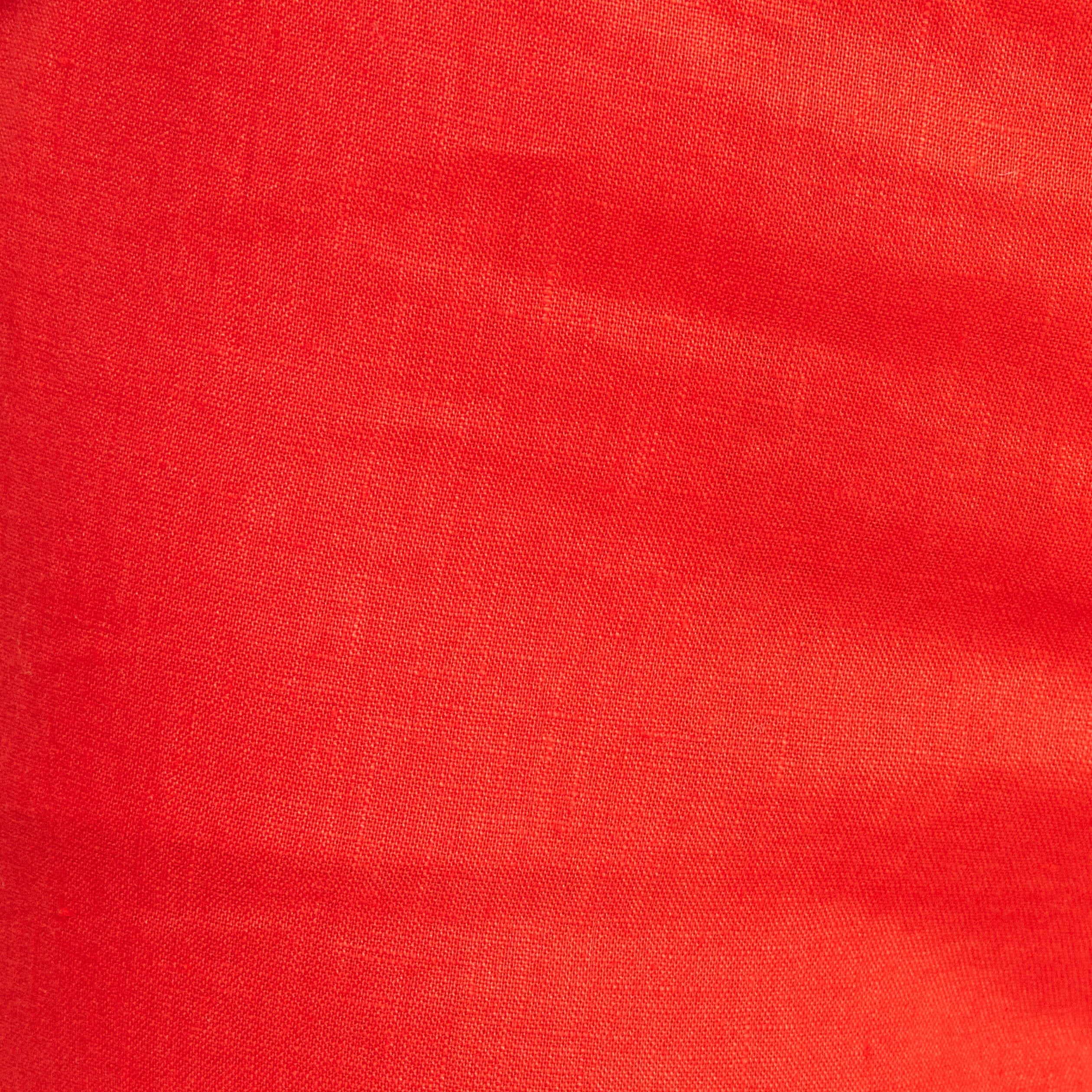 Pantalon coupe chino en lin ceintur&eacute; orange femme